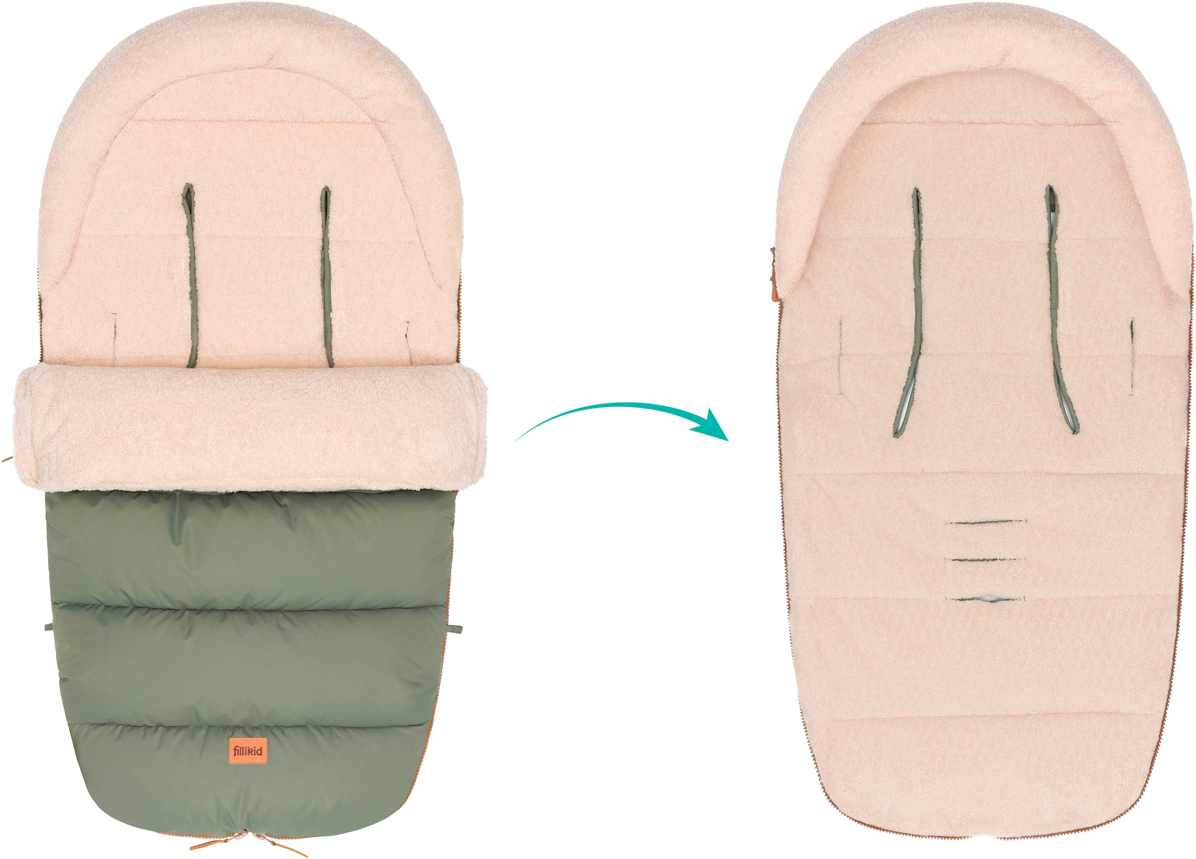 Fillikid Fußsack »Atlas, Winterfußsack« mit Teddy-Plüsch