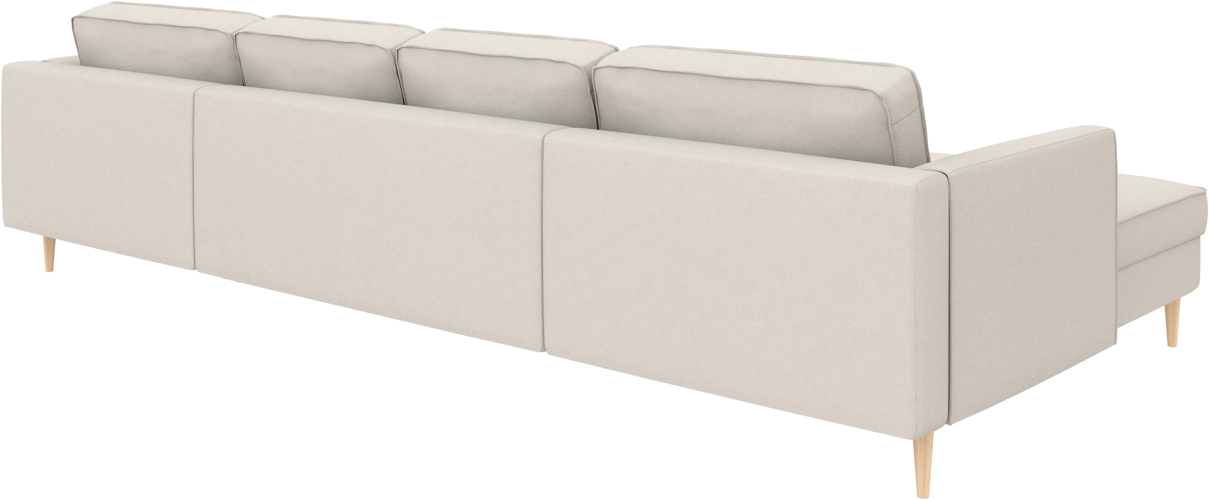 Home affaire 1100000002199 »Booster, whlw. mit Schlaffunktion & Bettkasten, Fuß Buche lackiert« Sofa in U-Form, Breite 305 cm, in Cord oder Struktur