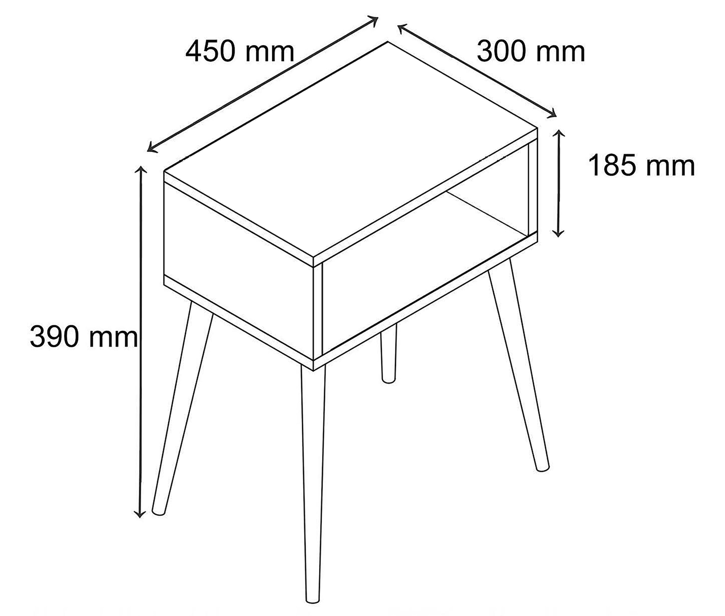 VCM Nachttisch »Holz Retro Nachttisch Beistelltisch Singol M« 1 Stk. tlg.