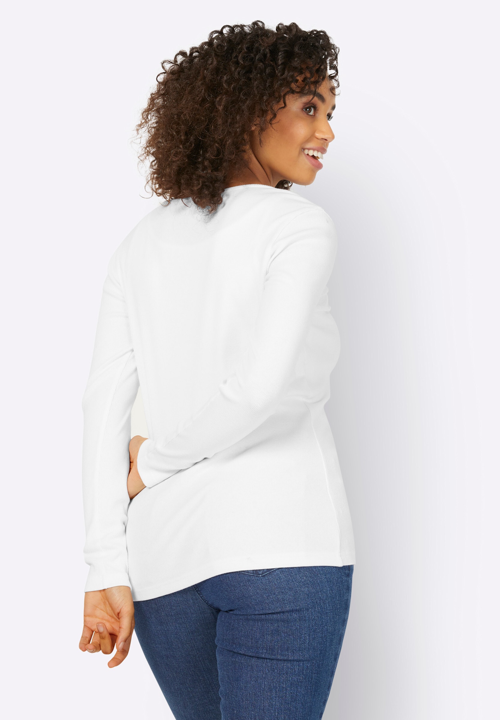heine T-Shirt »Shirt Langarmshirt mit Ripp-Struktur«