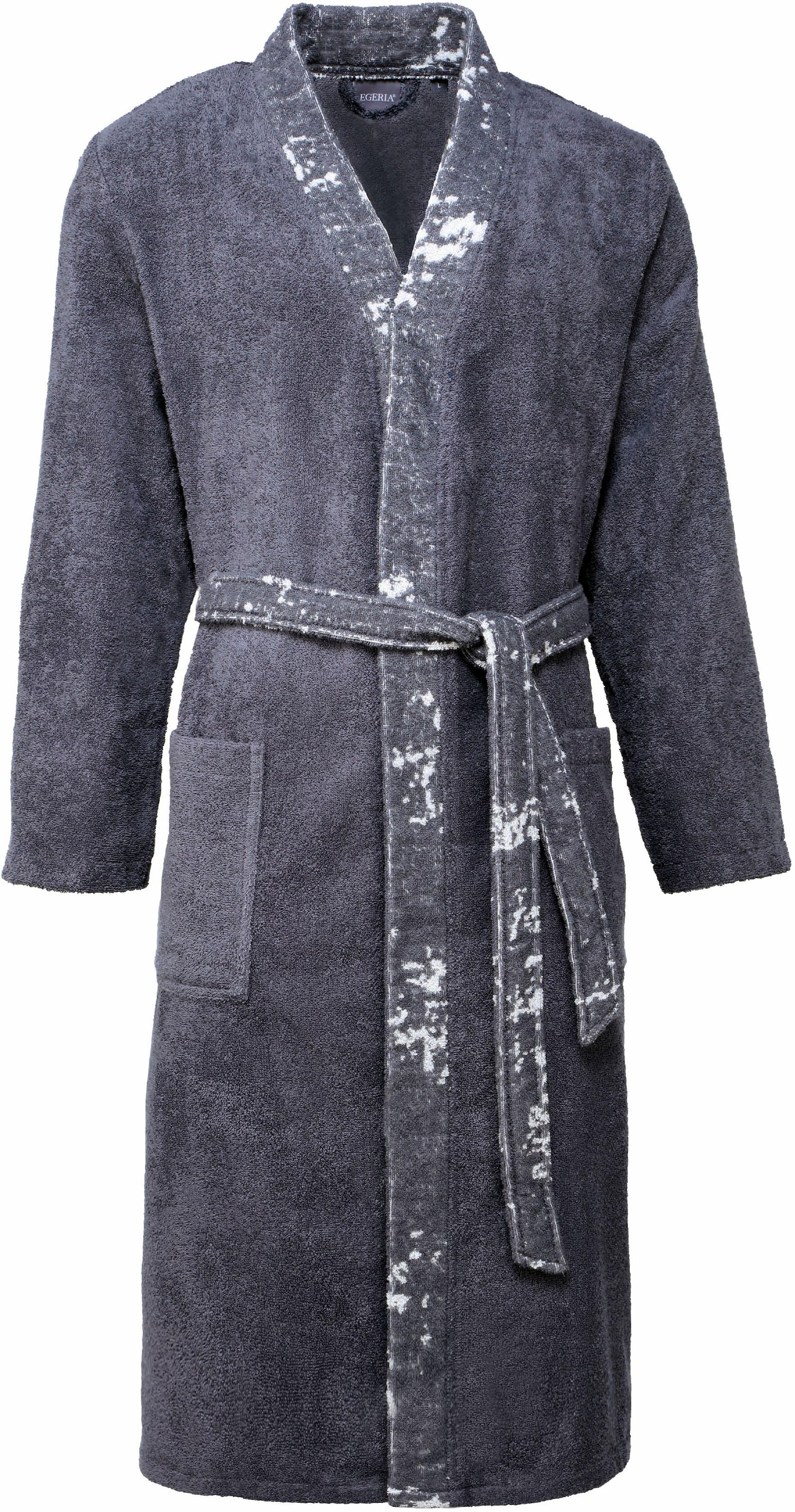 Egeria Herrenbademantel »Remo«, (1 St.), mit farblich abgesetztem Kimonokragen und Bindegürtel, 100% Baumwolle