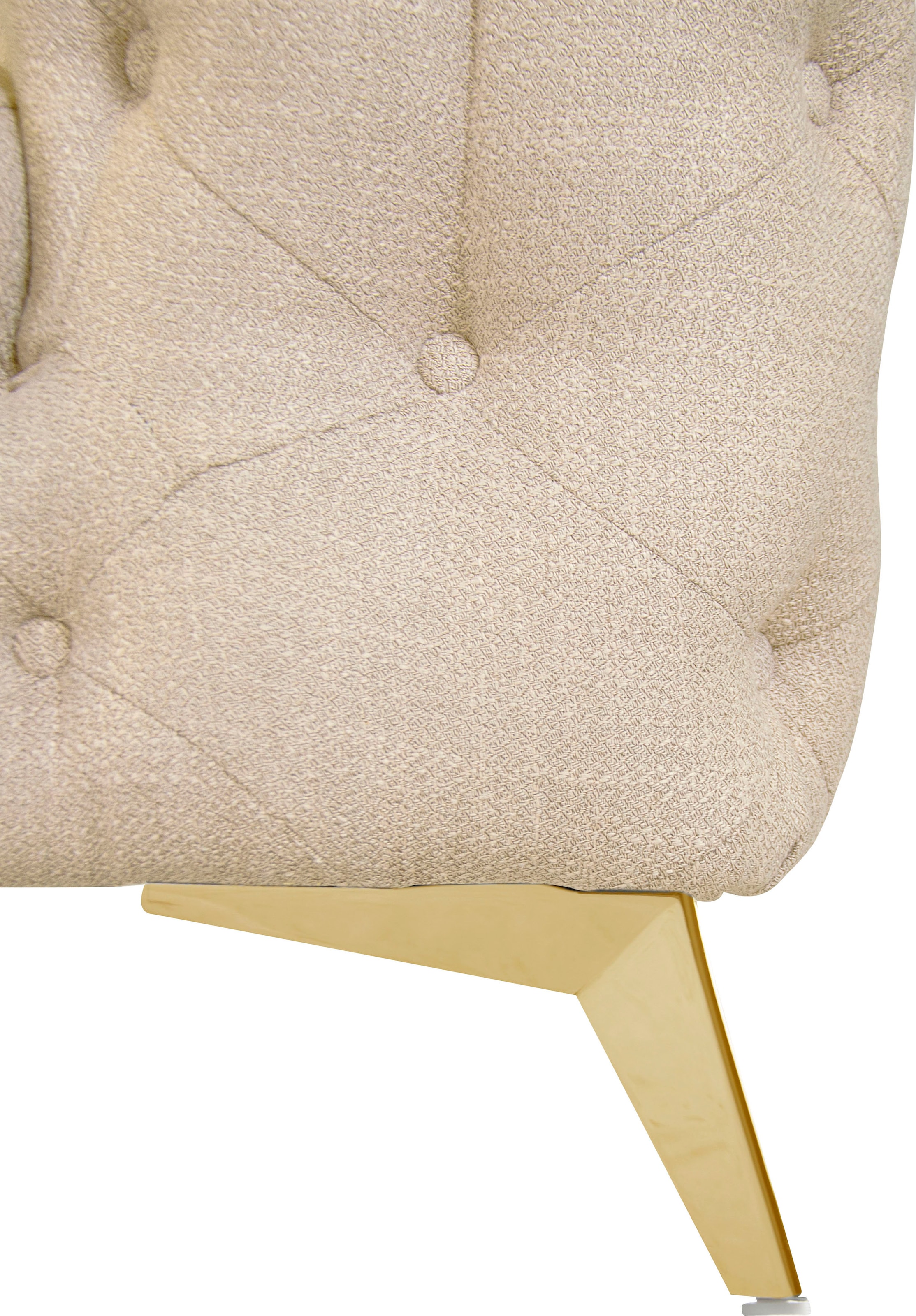 Home affaire Chesterfield-Sofa »Ecksofa GLYNIS L-Form mit Wellenunterfederung, Maße B/T/H 264/264/75cm« aufwändige Knopfheftung, moderne Chesterfield Optik, Fußfarbe wählbar