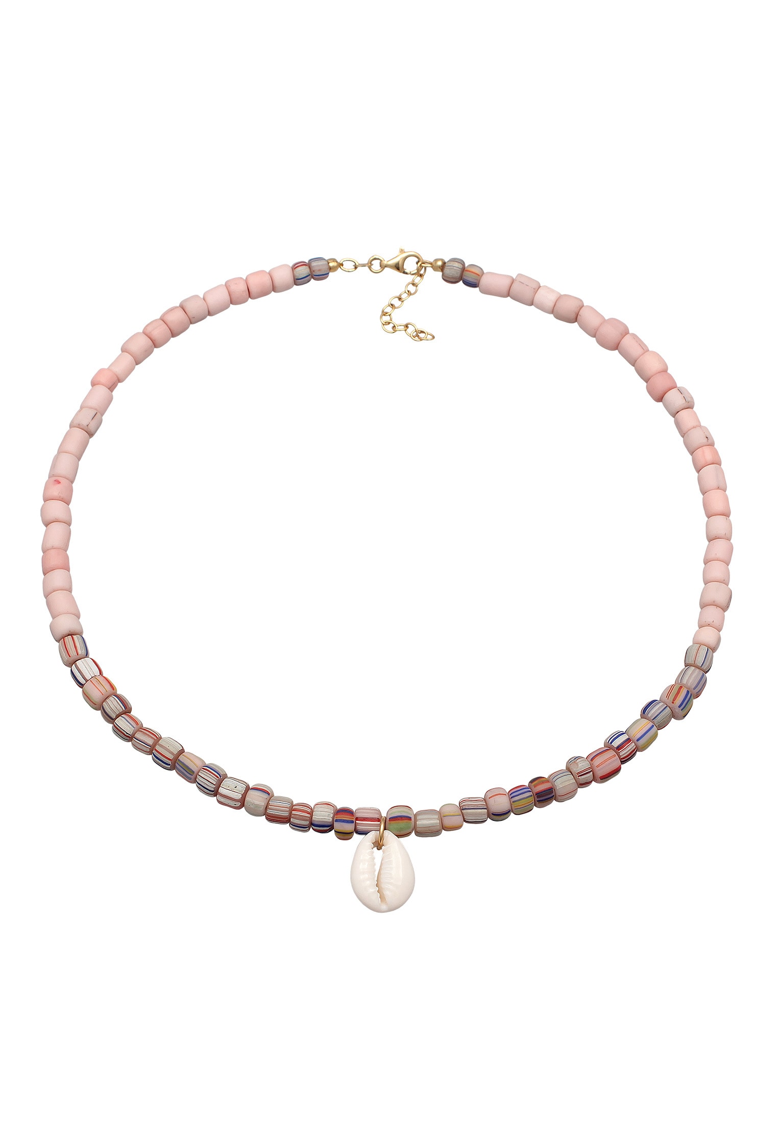 Elli Silberkette »Halskette Kauri Muschel Glasperlen 925 Silber«