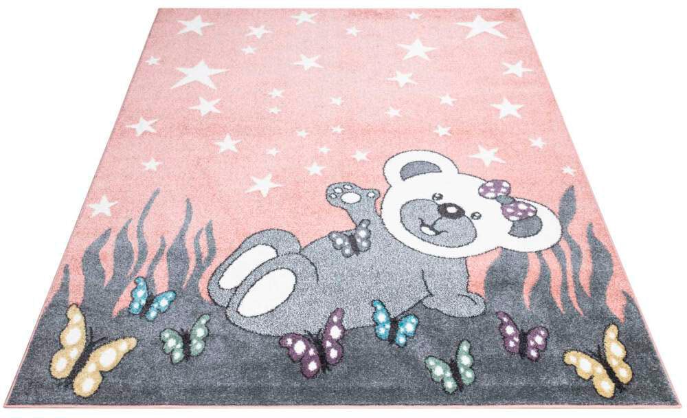 Carpet City Kinderteppich »ANIME916«, rechteckig, Kinderzimmer Teppich Modern mit Mond, Blumen, Wolken, Creme, Multi