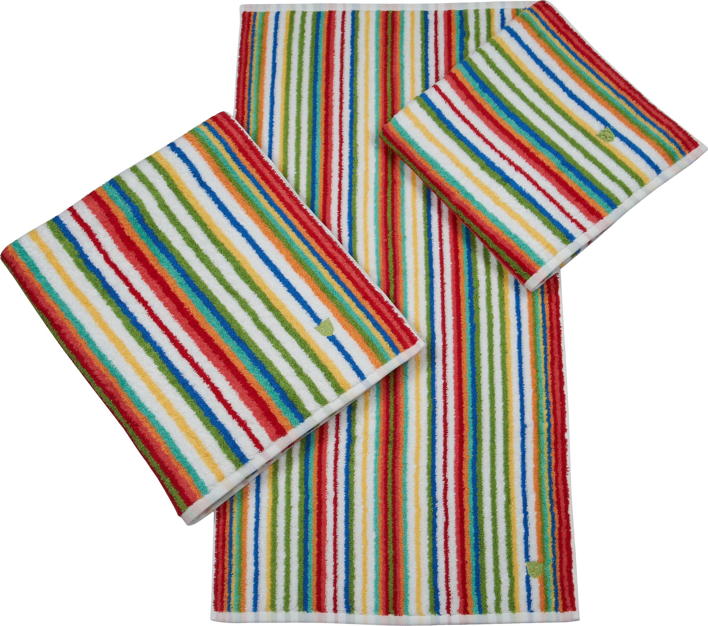 ROSS Handtuch "Multicolor" mit Streifen und gesticktem ROSS-Emblem
