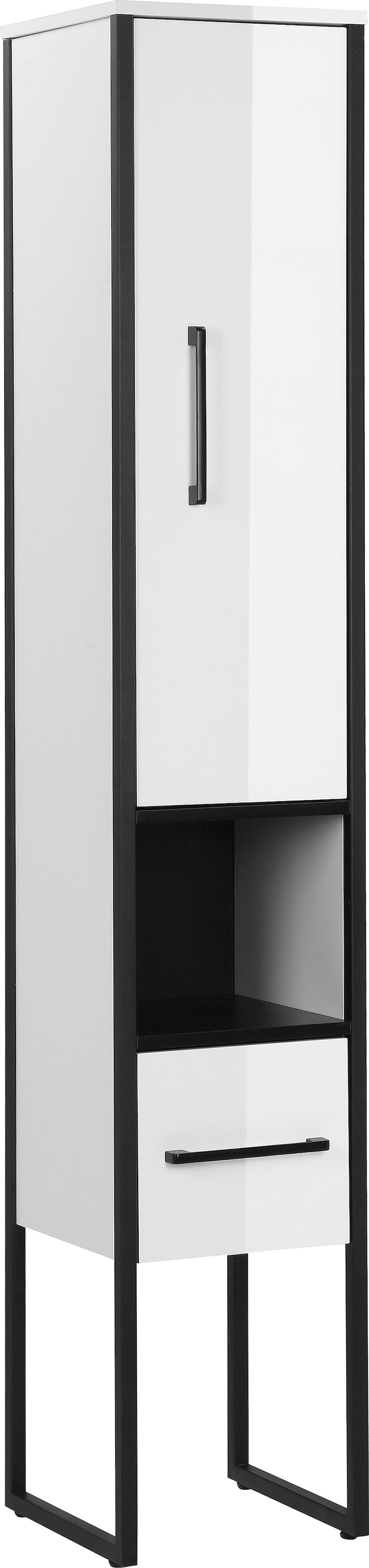 welltime Seitenschrank »Paris«, premium Badmöbel, Breite 31,5 cm Hochschrank Loft Design