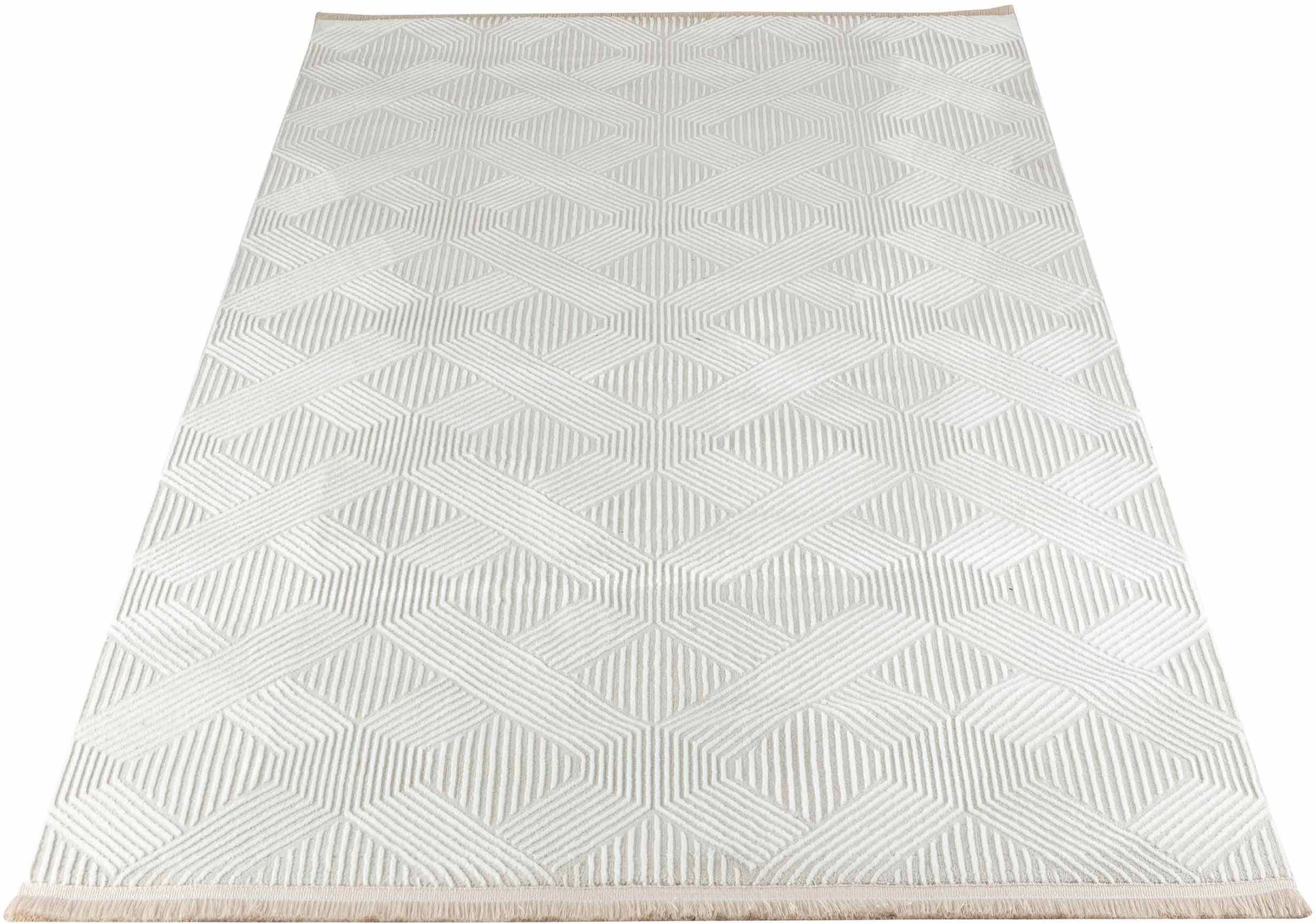 Sehrazat Teppich »Glory 220«, rechteckig, 10 mm Höhe, Wohnzimmer, Kurzflor, Hoch-Tief-Struktur