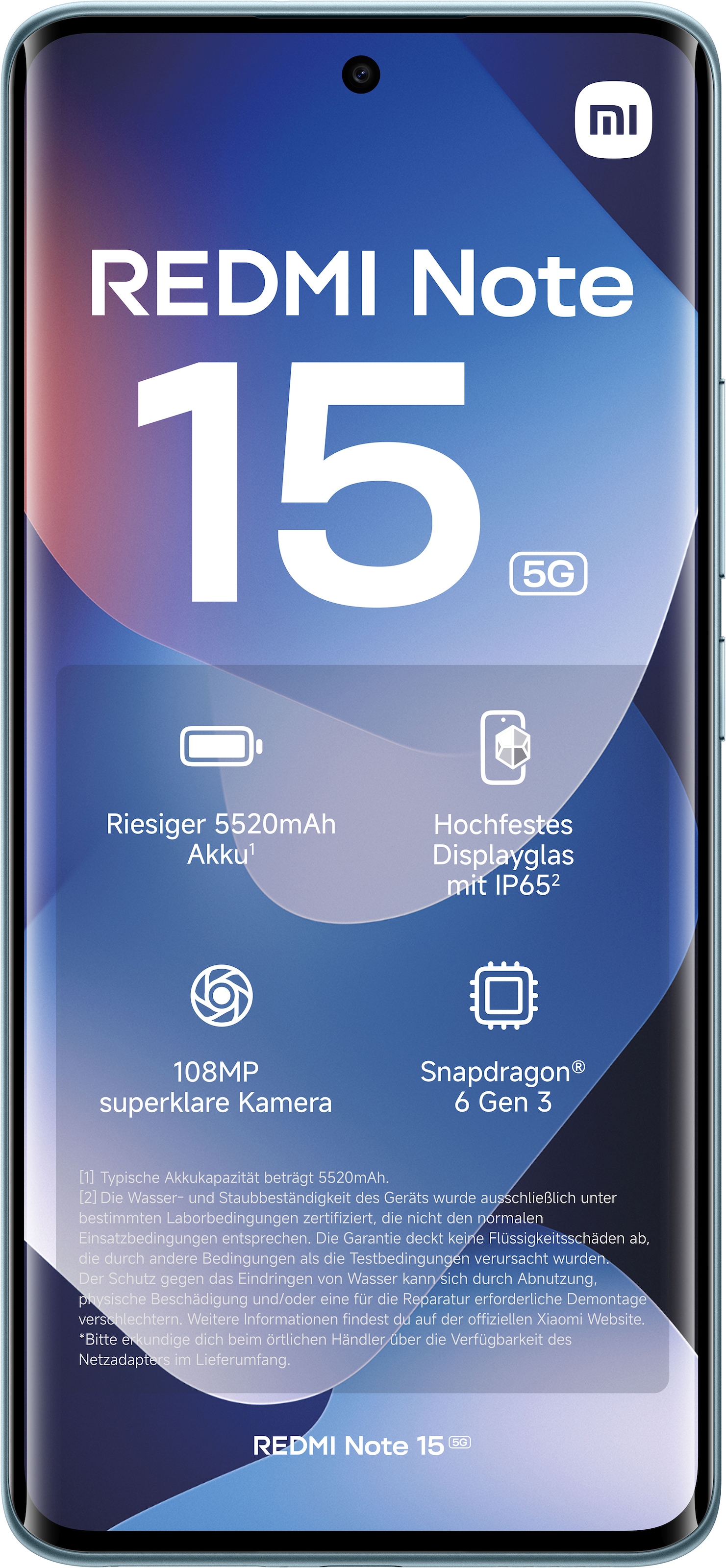 Xiaomi Smartphone »Redmi Note 15 5G 6+128« Glacier Blue