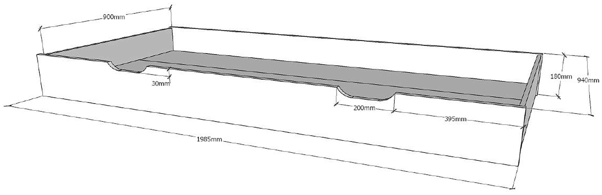 Vipack Massivholzbett »mit Tipi Dach, seitlich und hinten mit Sprossenumrandung« Liegefläche 90/200 cm mit Rollattenrost und Bettschublade auf Rollen,  Korpus aus massiver Kiefer, natur lackiert