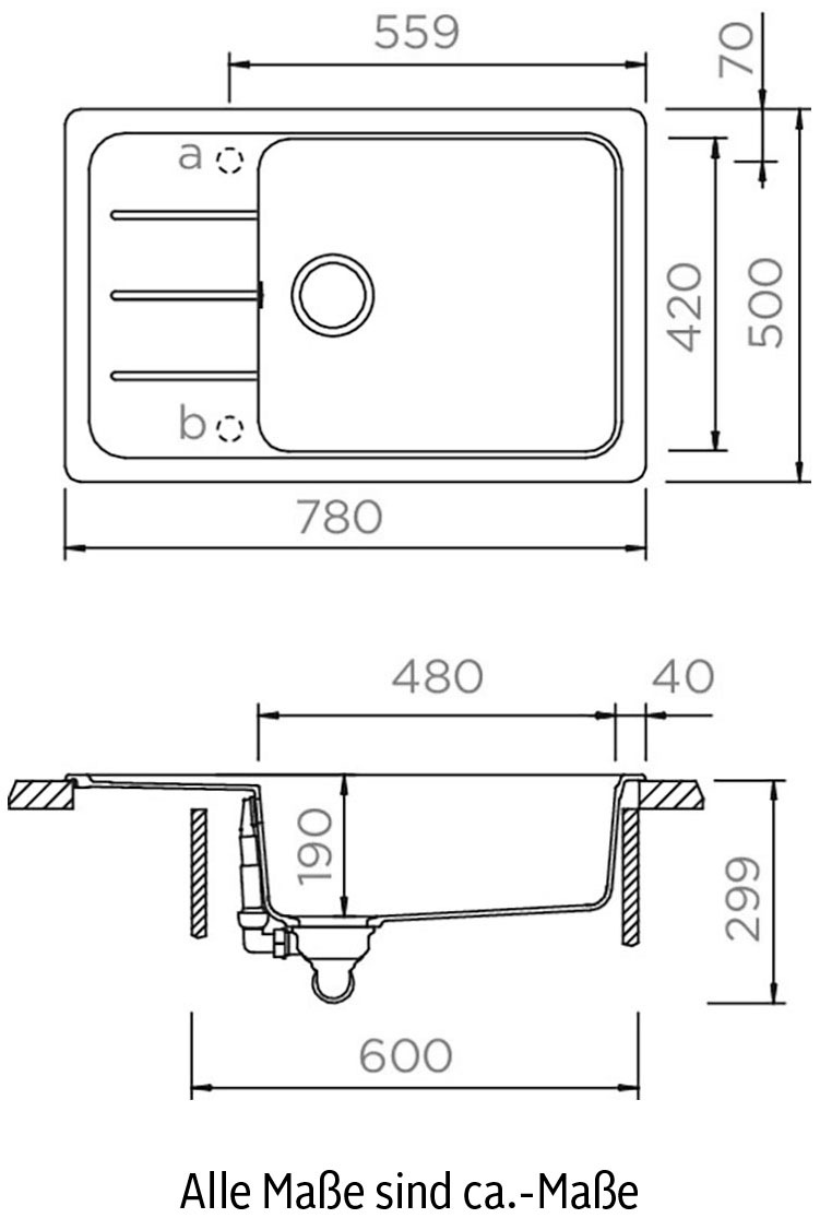 Schock Küchenspüle »Formhaus D-100LS«, ür kleine Küchen