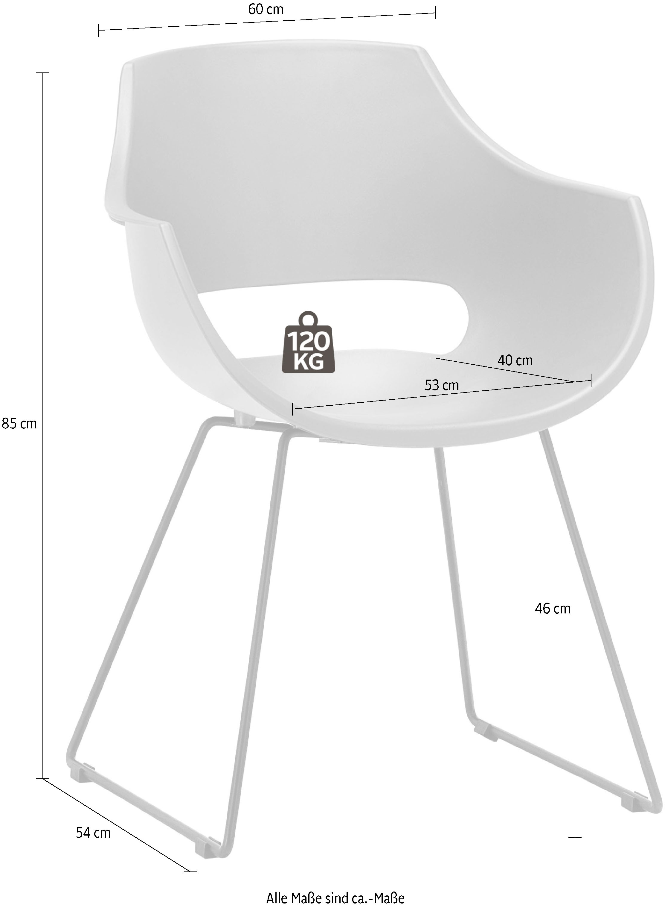 MCA furniture Schalenstuhl »Rockville«, (Set), 4 St., Stuhl belastbar bis 120 Kg