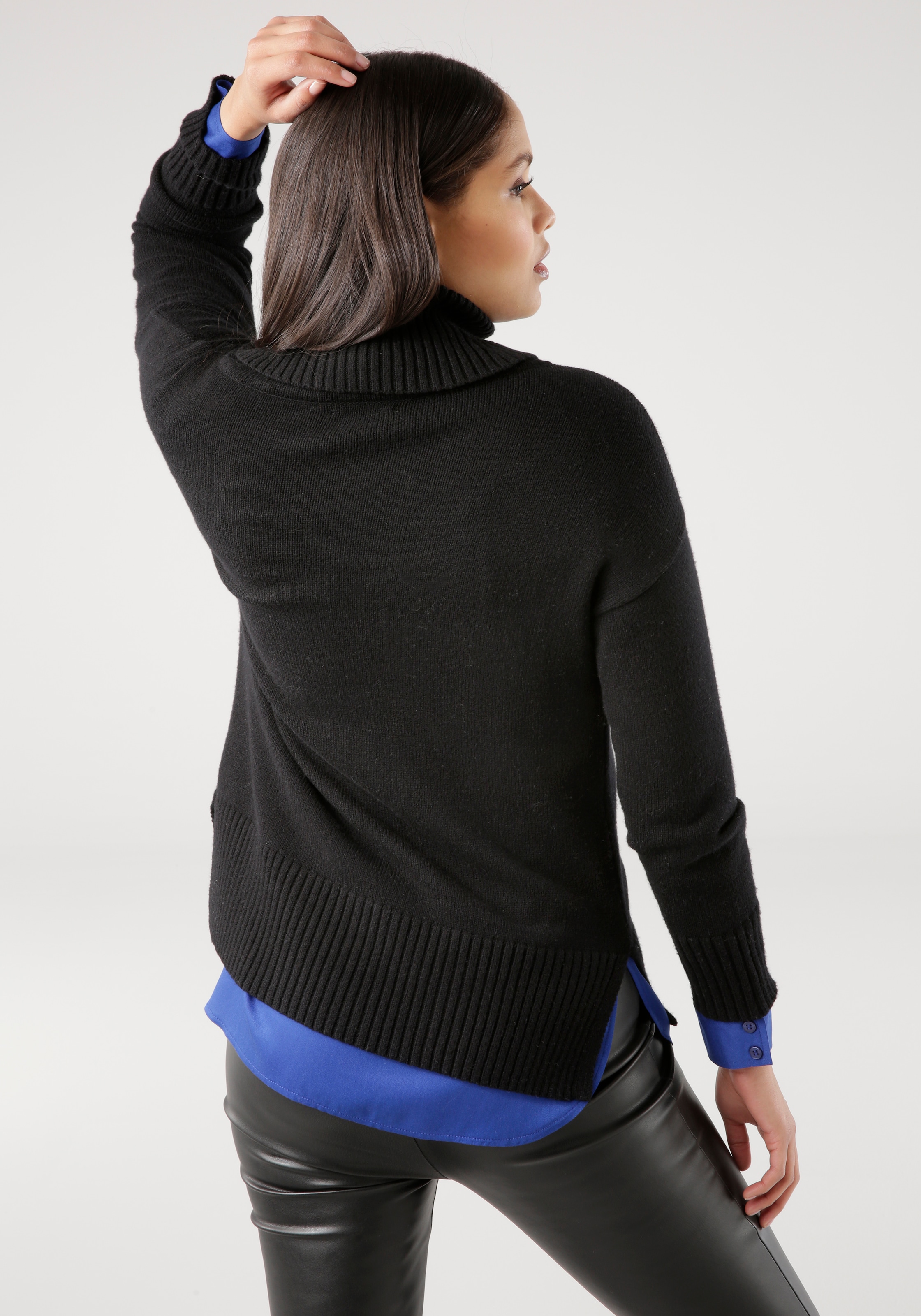 Tamaris Rollkragenpullover, mit Rippdetails