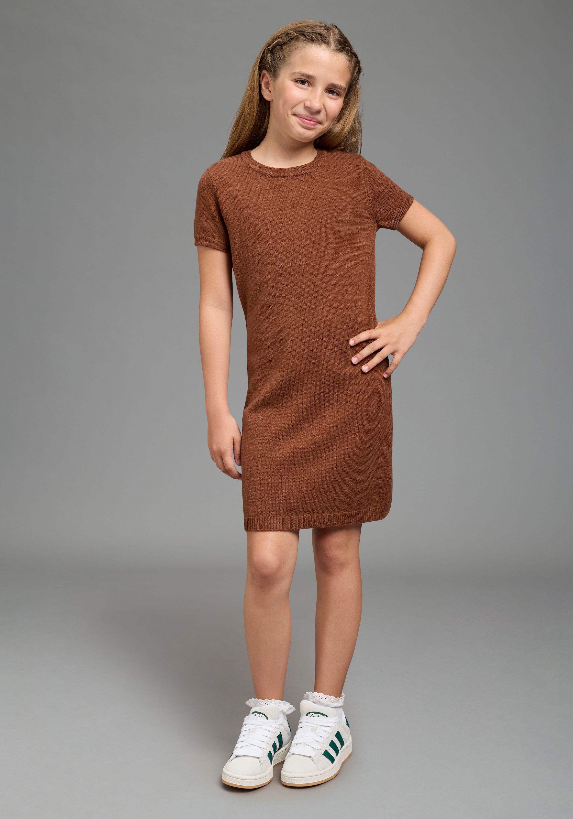 H.I.S Strickkleid »Trendiges H.I.S Strickkleid mit kurzen Arm, weich anliegend« Kleid aus Feinstrick für Mädchen, für Frühling und Herbst