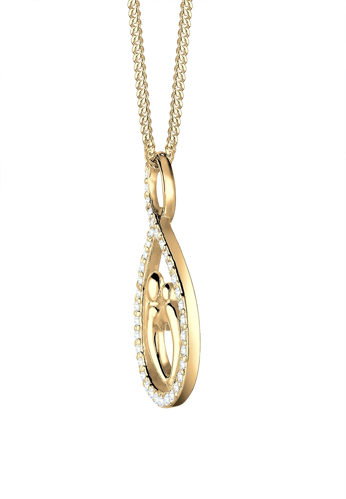 Elli Silberkette »Halskette Mutter Kind Infinity Zirkonia Weiß 925 Sterling Silber«