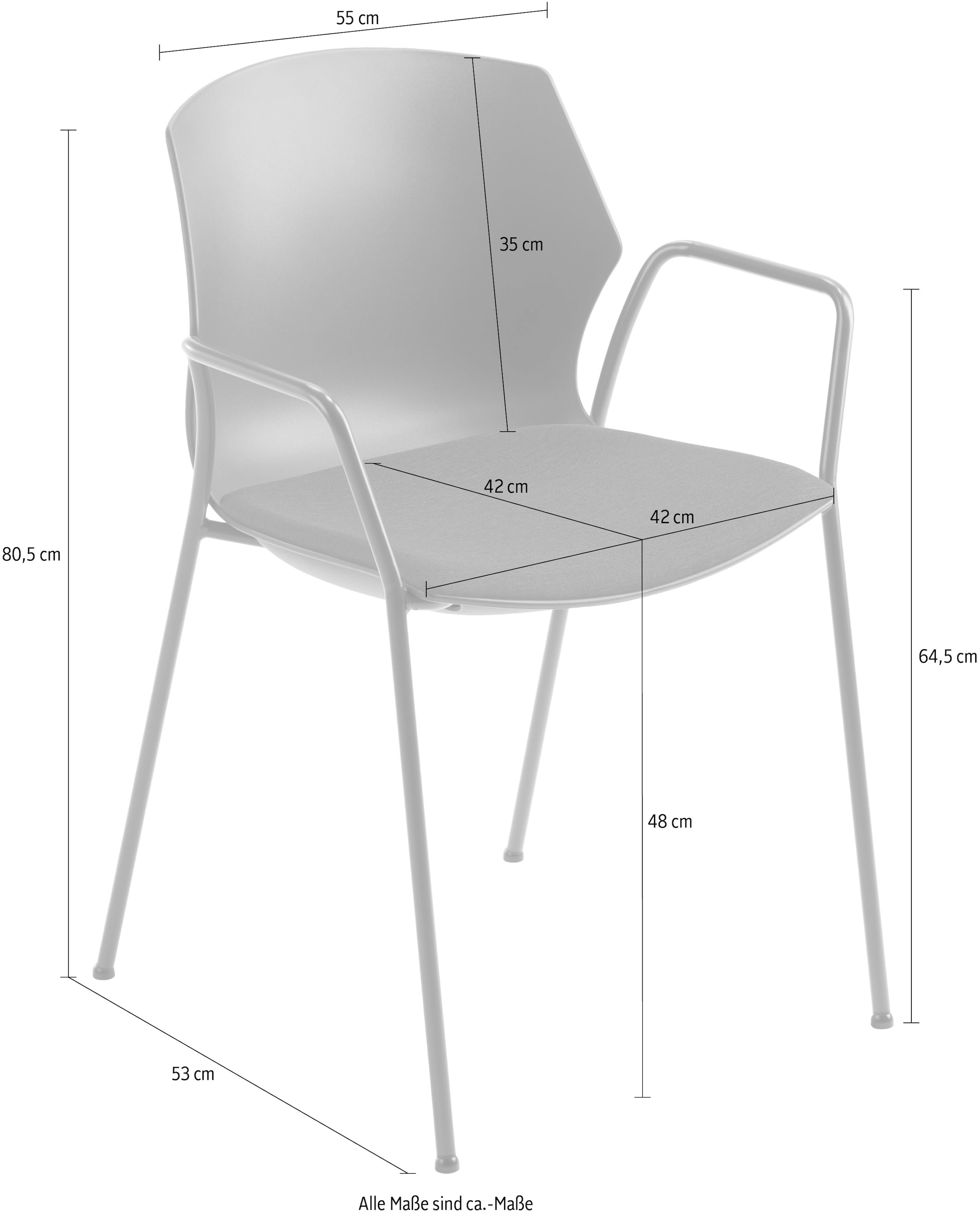 Mayer Sitzmöbel Stapelstuhl »Stapelstuhl myPRIMO«, (Packung), Polyester, stapelbar