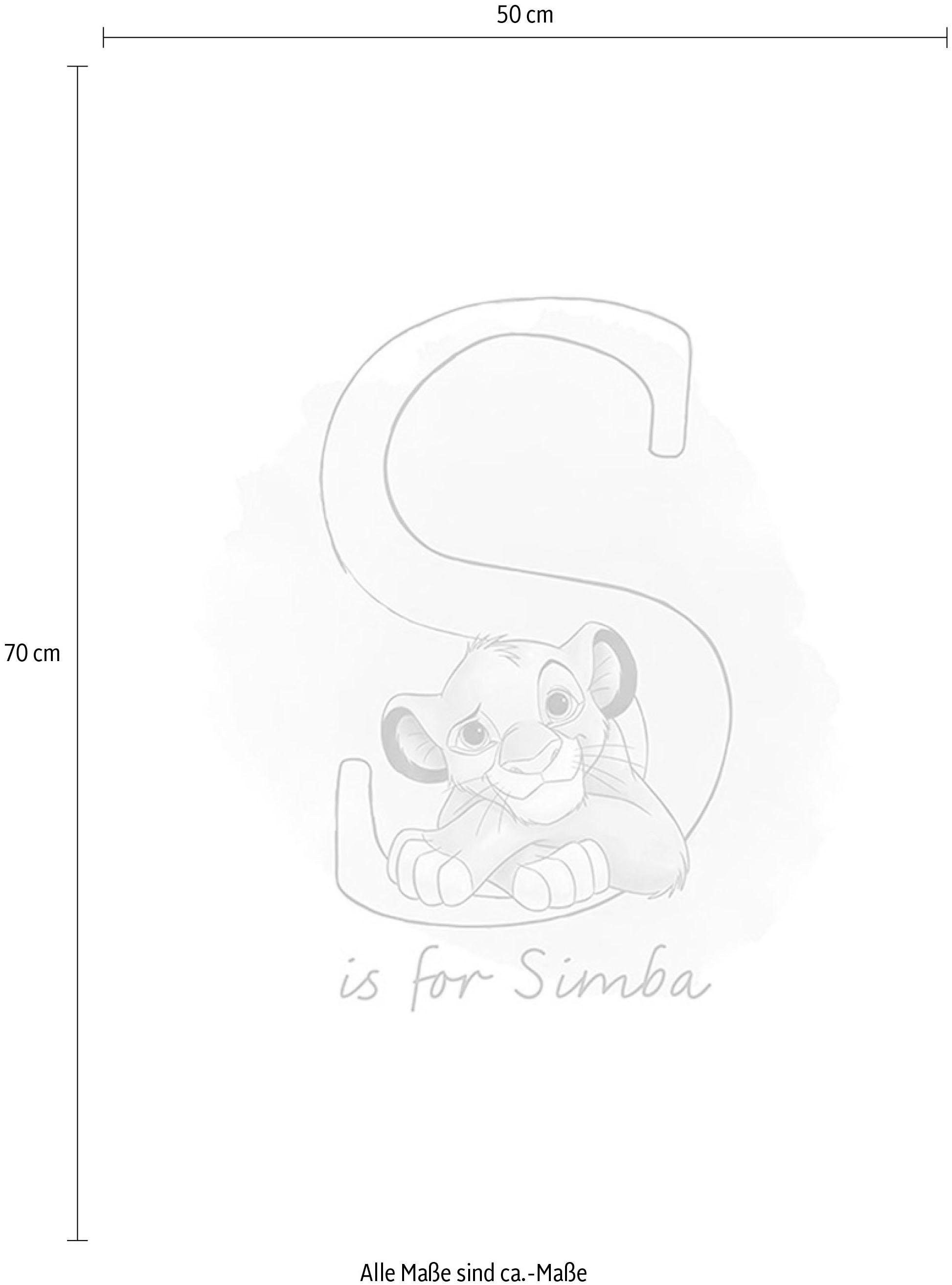 Komar Poster »S like Simba«, Disney, (1 St.), Kinderzimmer, Schlafzimmer, Wohnzimmer