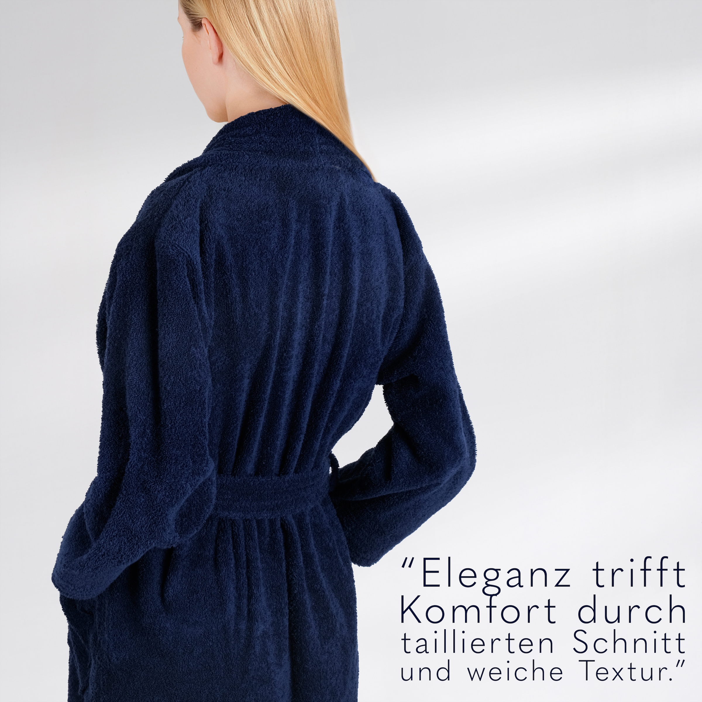 HAMMETEX Damenbademantel »Ren, 100% Baumwolle« 380 g/m² Frottee Bademantel mit Taschen – Saugfähig & Weich
