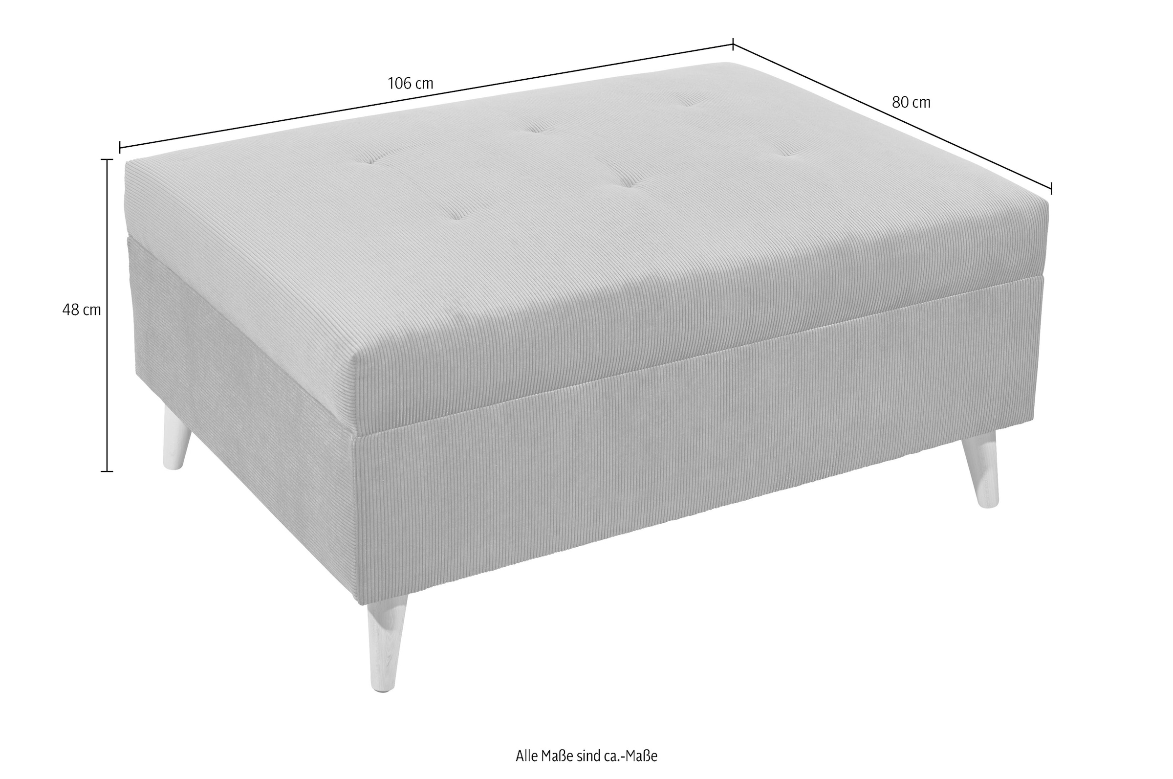 ED EXCITING DESIGN Ecksofa »Calanda L-Form«, mit Hocker & 3 Zierkissen