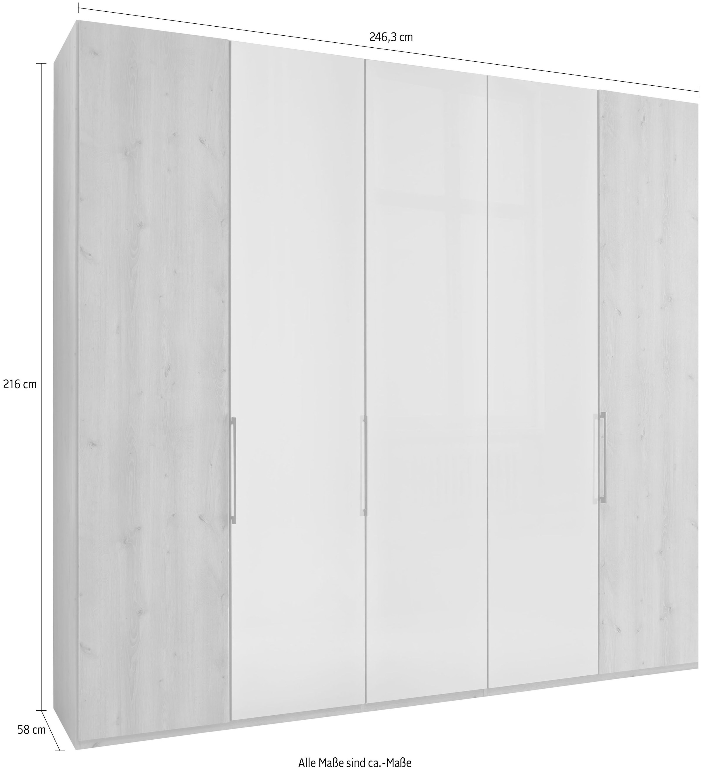 WIEMANN Kleiderschrank »Monaco« mit Teil-Glasfront sowie hochwertige Beschläge inkl. Türdämpfung