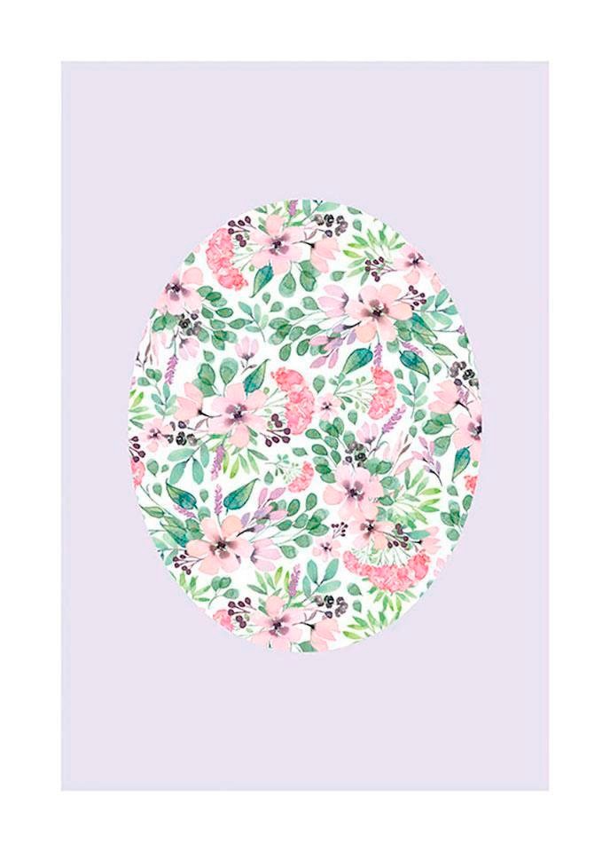 Poster »Shelly Patterns Lavender«, Blumen, (1 St.), Kinderzimmer, Schlafzimmer,...