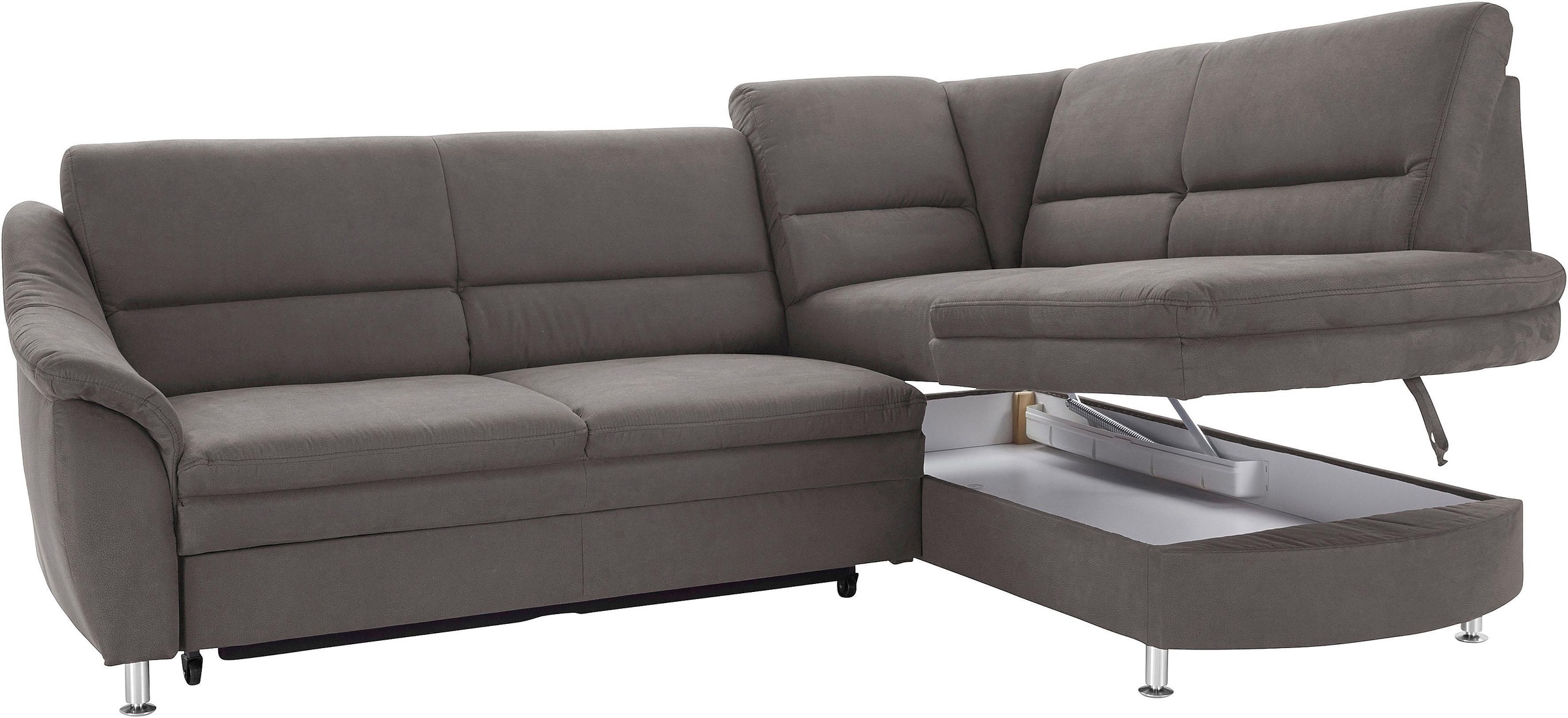 sit&more Ecksofa »Cardoso L-Form«, mit Federkern, wahlweise mit Bettfunktion und Schubkasten