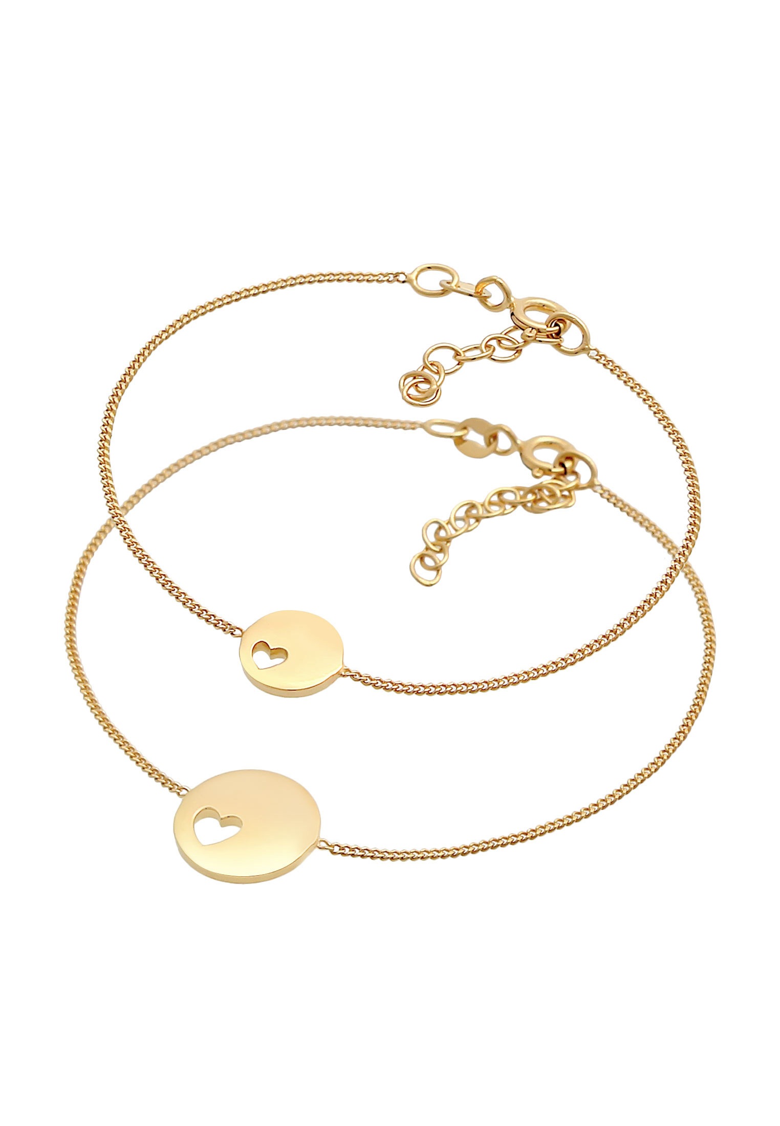 Elli Armketten Set »Armband Plättchen Herz Mutter Kind (2 tlg.) 925 Silber«