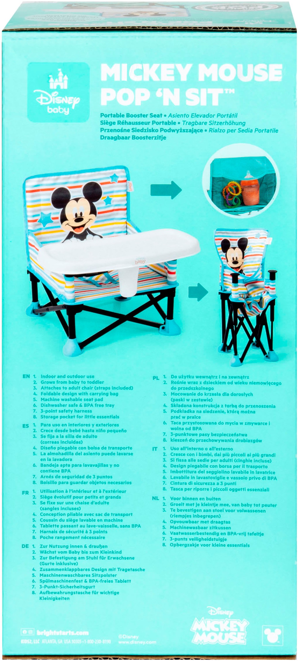 Bright Starts Tischsitz »MICKEY MOUSE Pop ‘N Sit™ Portable Booster Seat«