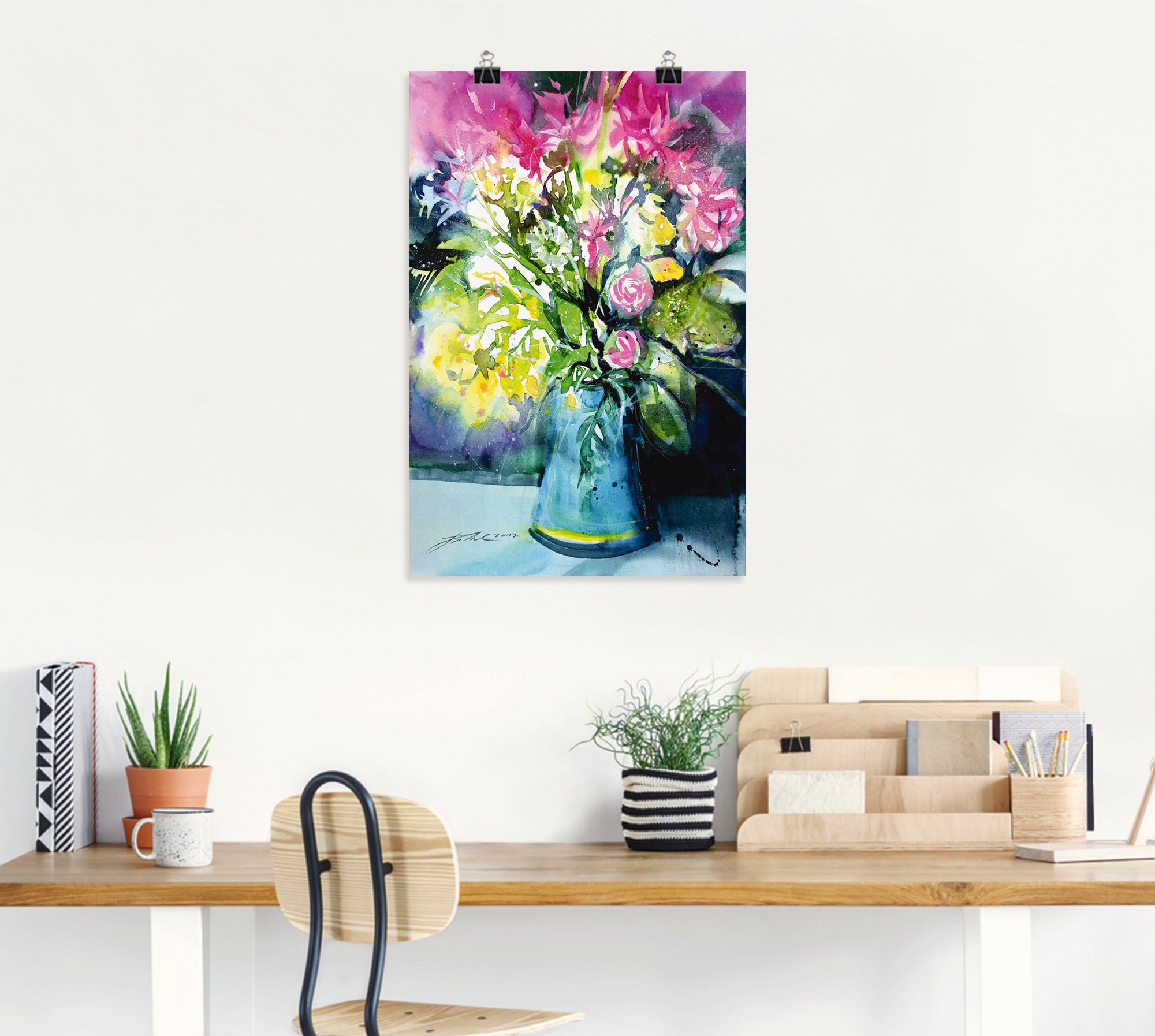 Artland Wandbild »Frühlingsblumen in Vase«, Blumen, (1 St.), gedruckt