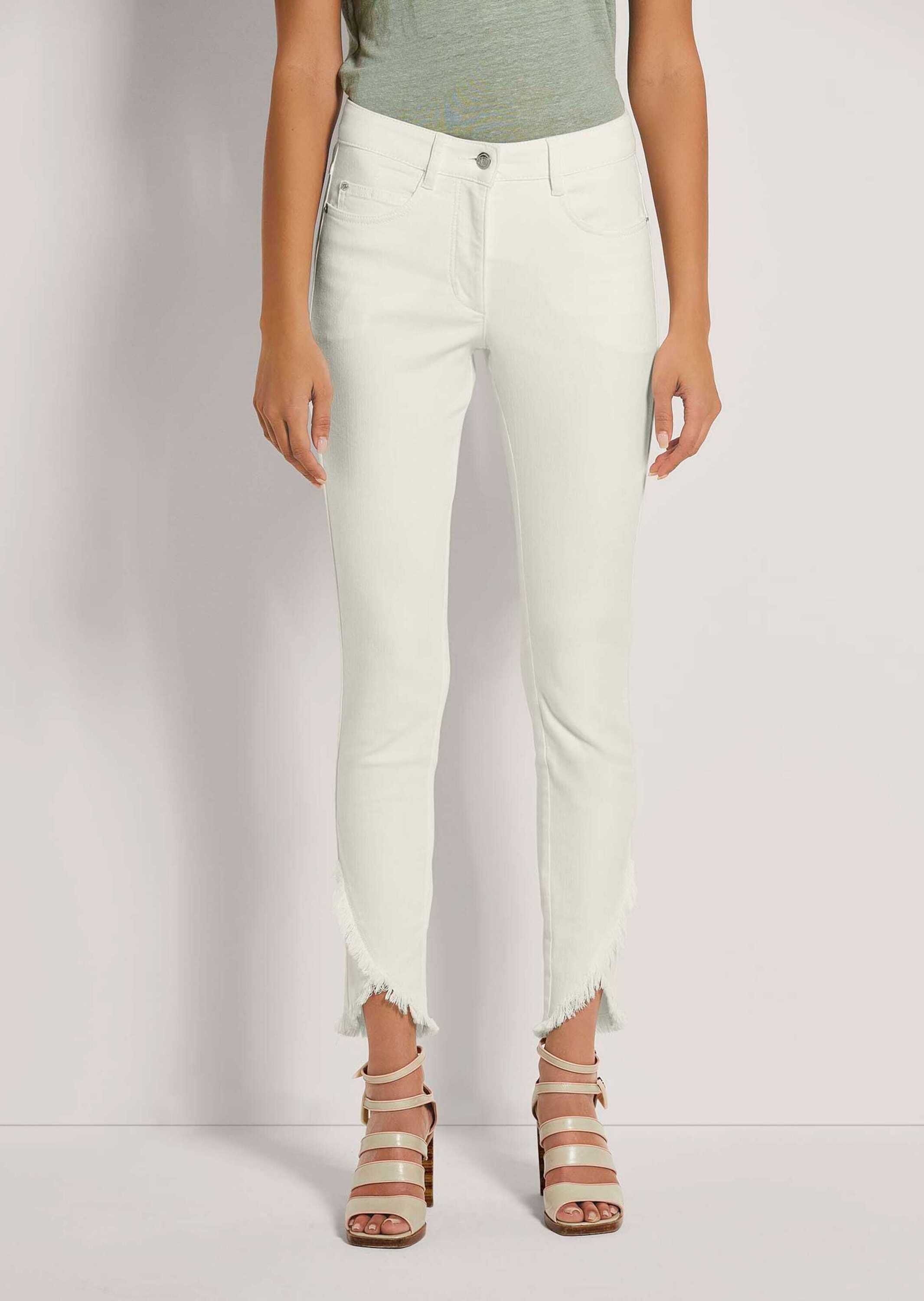 MADELEINE Regular-fit-Jeans »Jeans Schlanke Jeans mit Fransensaum«