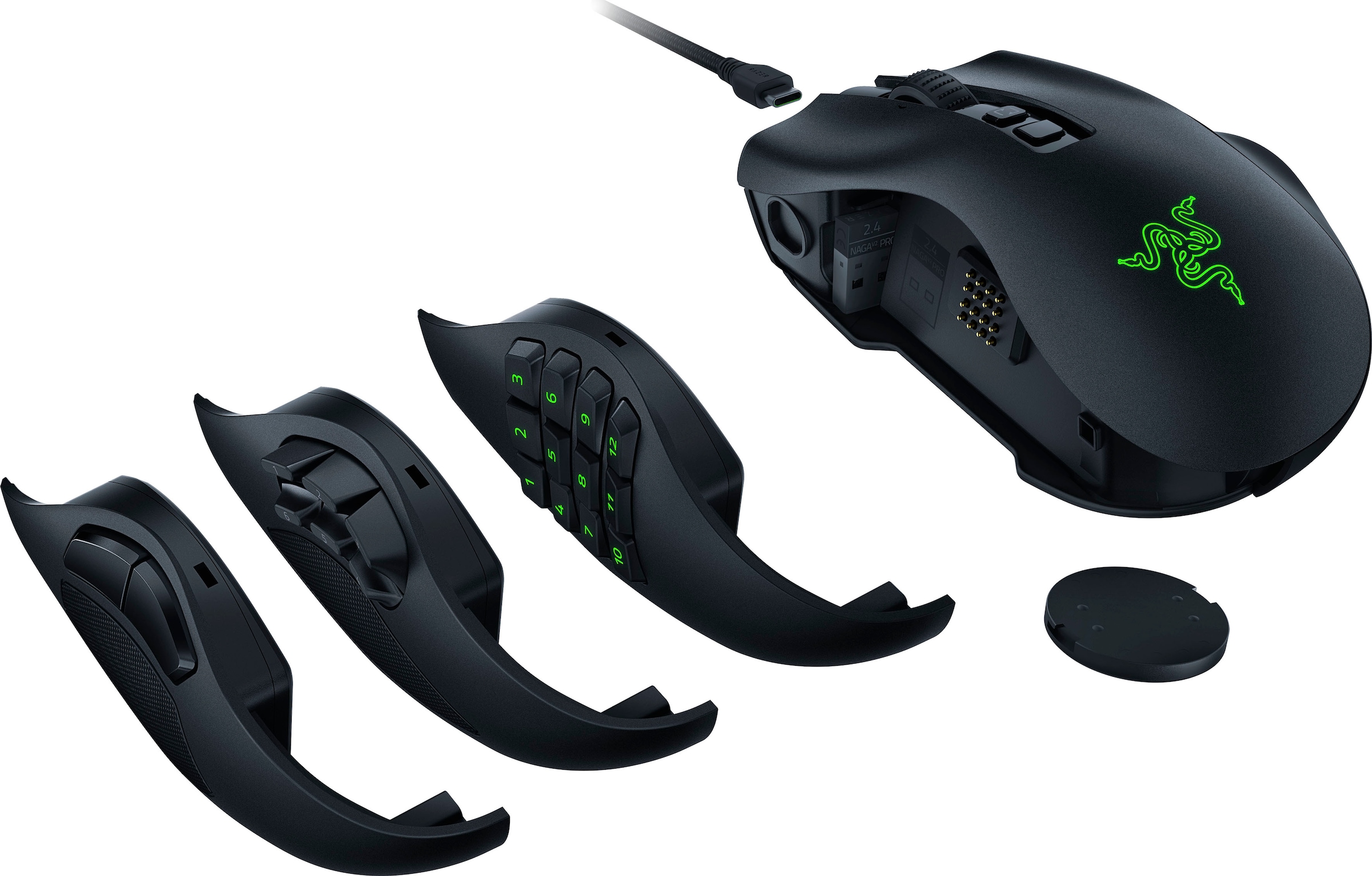 RAZER Gaming-Maus »Naga V2 Pro«, Bluetooth-RF Wireless-kabelgebunden