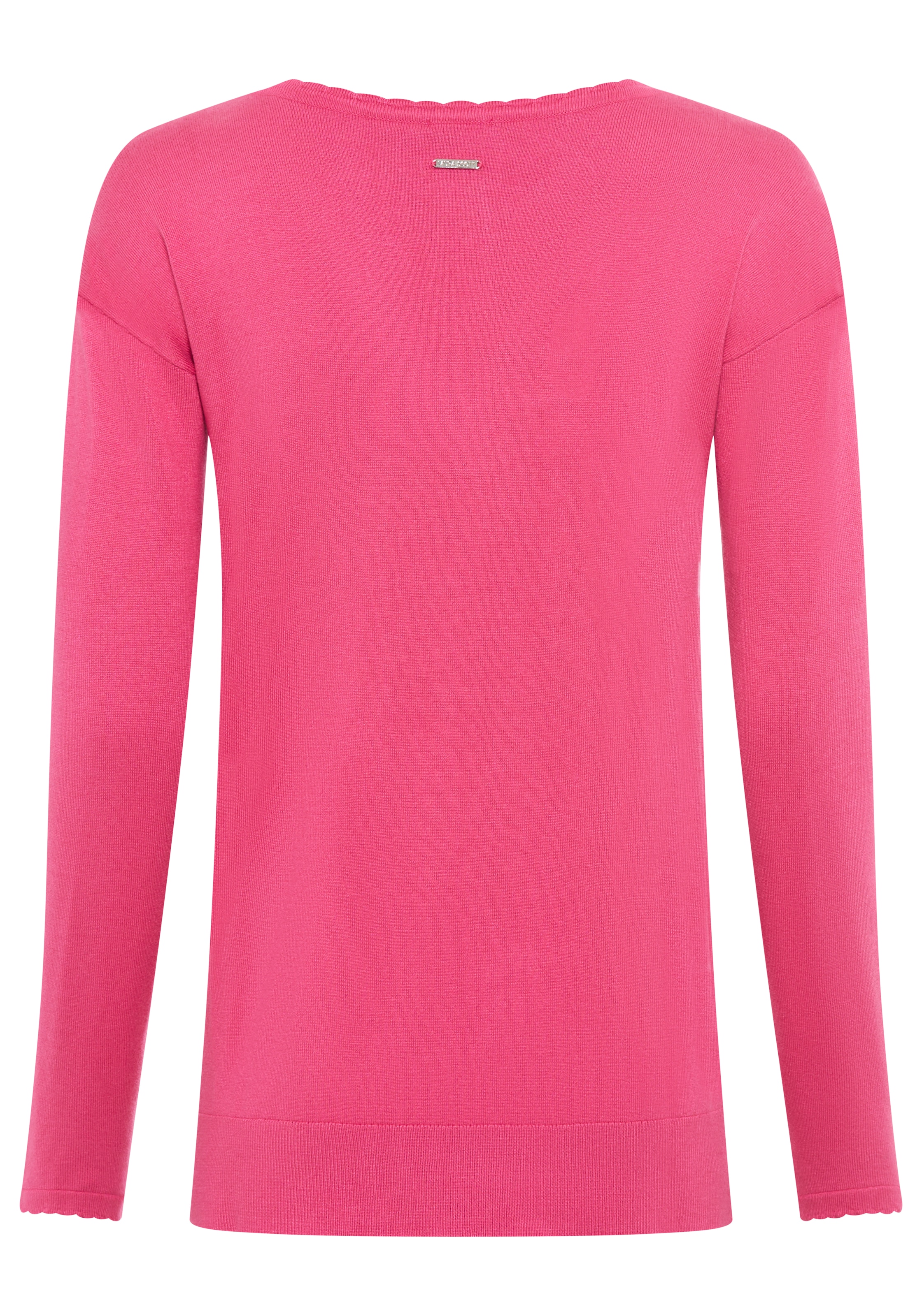 Laura Scott V-Ausschnitt-Pullover mit femininer Wellenkante