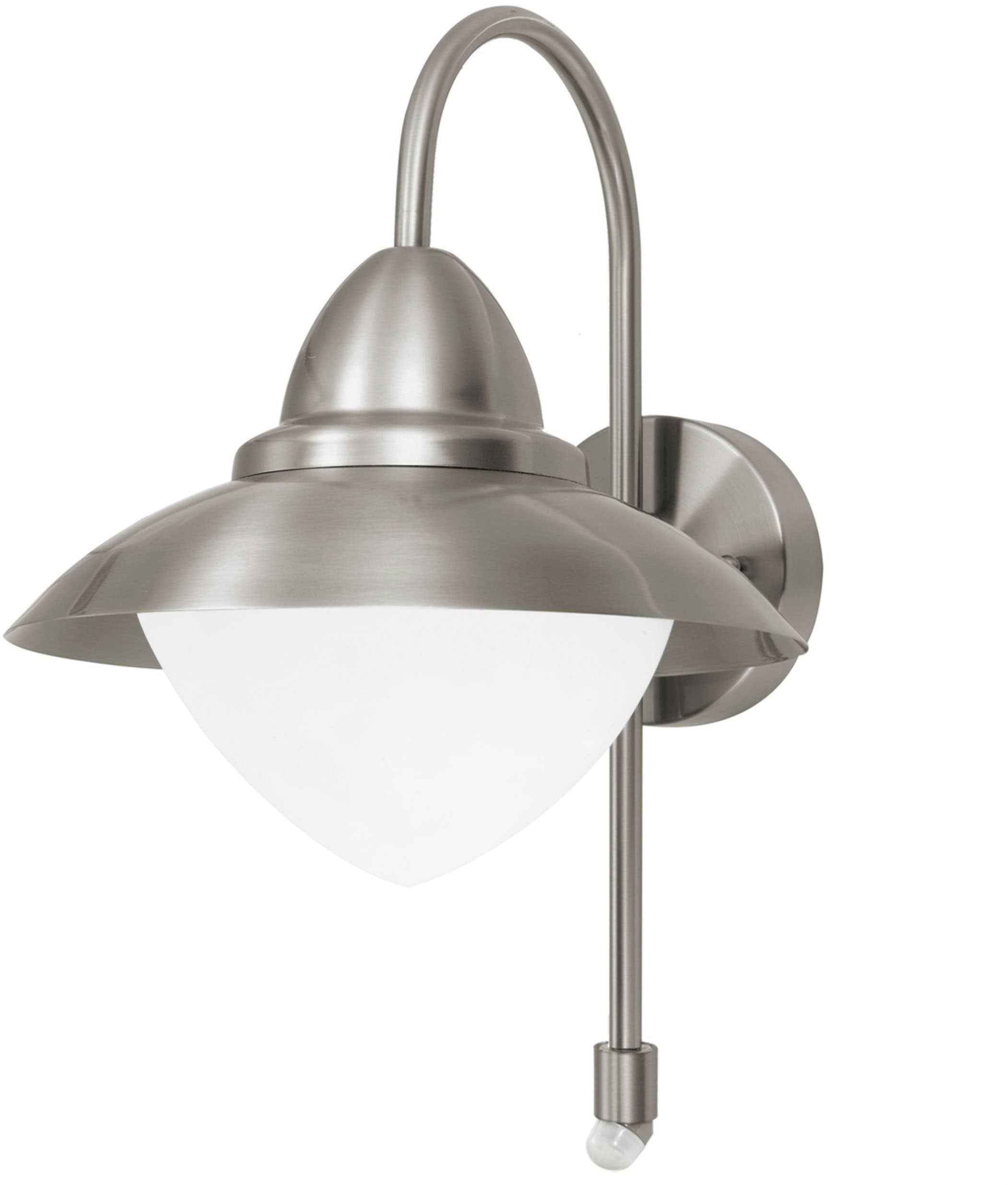 EGLO Wandleuchte »Sidney Wandlampe, Außenlampe, Außenleuchte, E27, IP44, Garten Lampe« E27 1 Stk. Wand-/Deckenleuchte - H37,5 x Ø27 x AL32,5cm - edelstahl - 1X60W exkl.