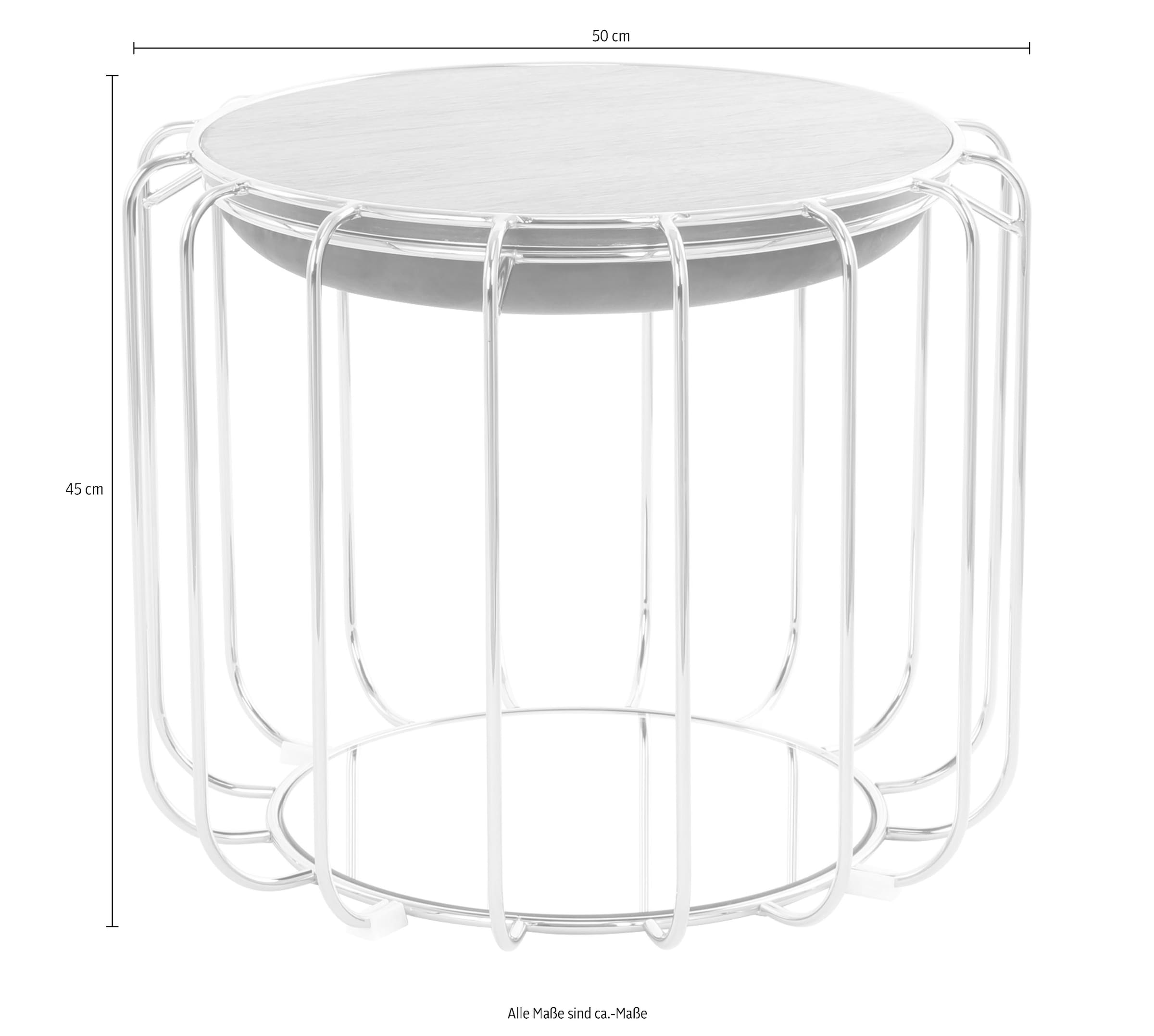 Kayoom Beistelltisch »Pouf Comfortable 110, abnehmbares und wendbares Oberteil« 1 Stk. tlg. praktisch umzuwandeln in Tisch oder Hocker, mit Spiegelglas
