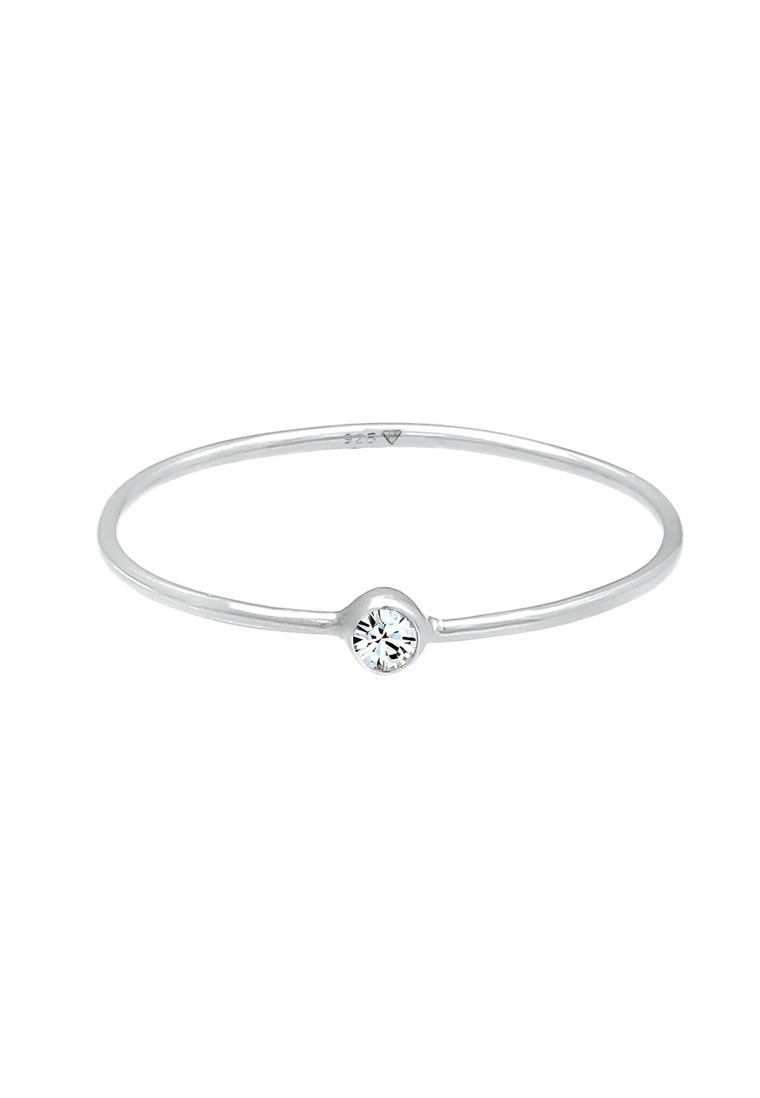 Elli Silberring »Ring Solitär Stapelring 925 Silber, mit Kristallen von Swarovski®«