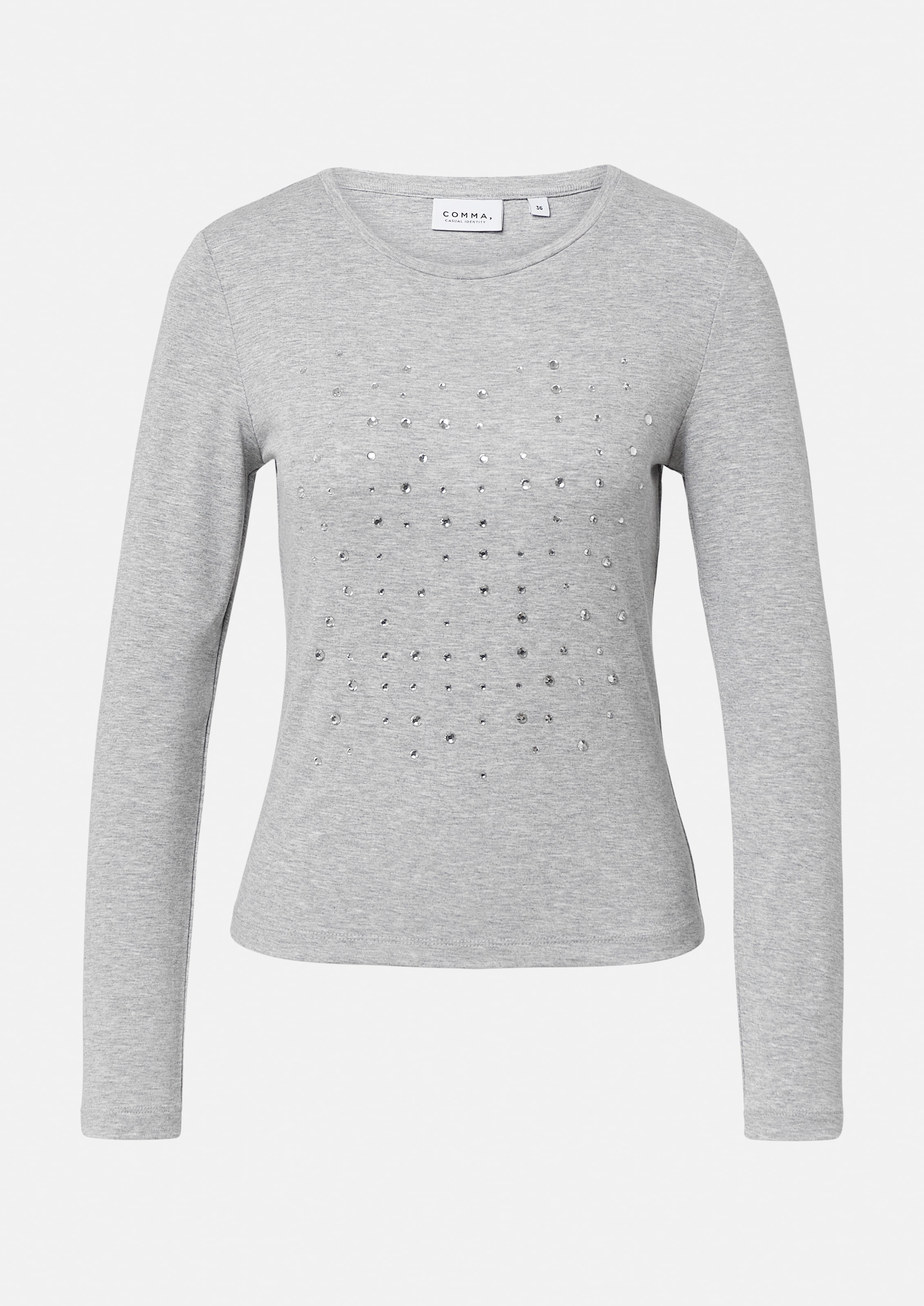 comma casual identity Longsleeve mit Glitzersteinen und aus Viskose