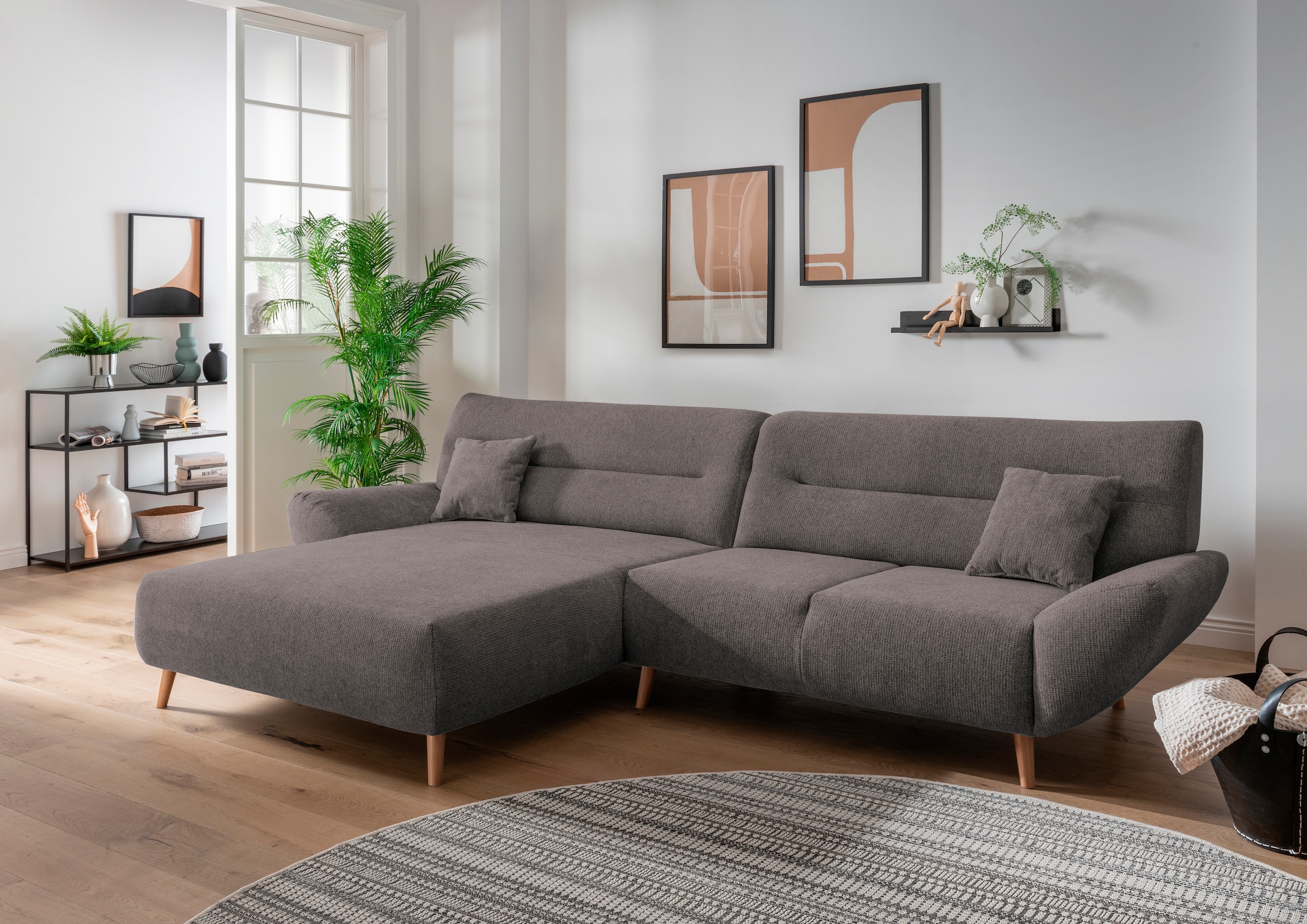 Ecksofa »Drago L-Form«, frei im Raum stellbar, versch. Stoffe, 3-, 2-Sitzer & Sessel...