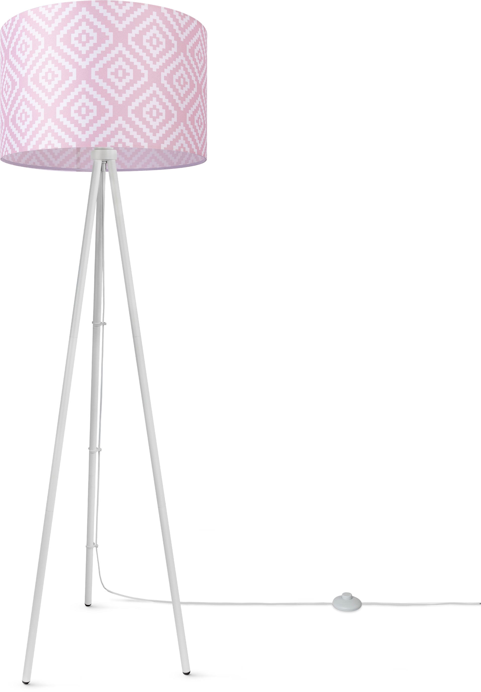 Paco Home Stehlampe »Trina Stella« E27 Dreibein  Modern Stofflampenschirm Vintage Design Textil Wohnzimmer
