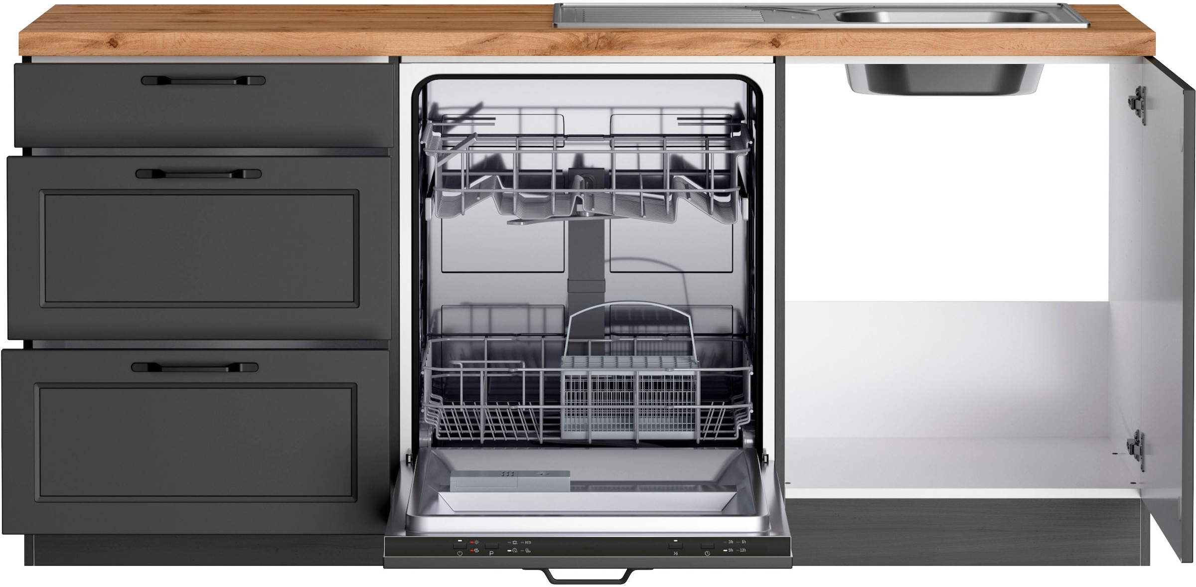 KOCHSTATION Winkelküche »KS-Lana« Stellbreite 240/440 cm, wahlweise mit E-Geräten