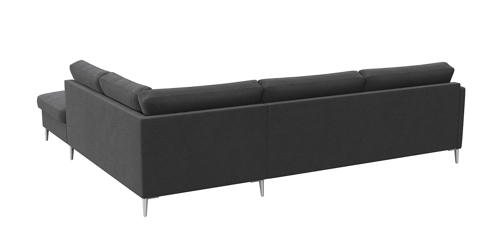 FLEXLUX Ecksofa »Fiore, L-Form, bequem und komfortabel durch hochwertigem Sitzaufbau«, schmale Armlehnen, Kaltschaum, Füße Alu