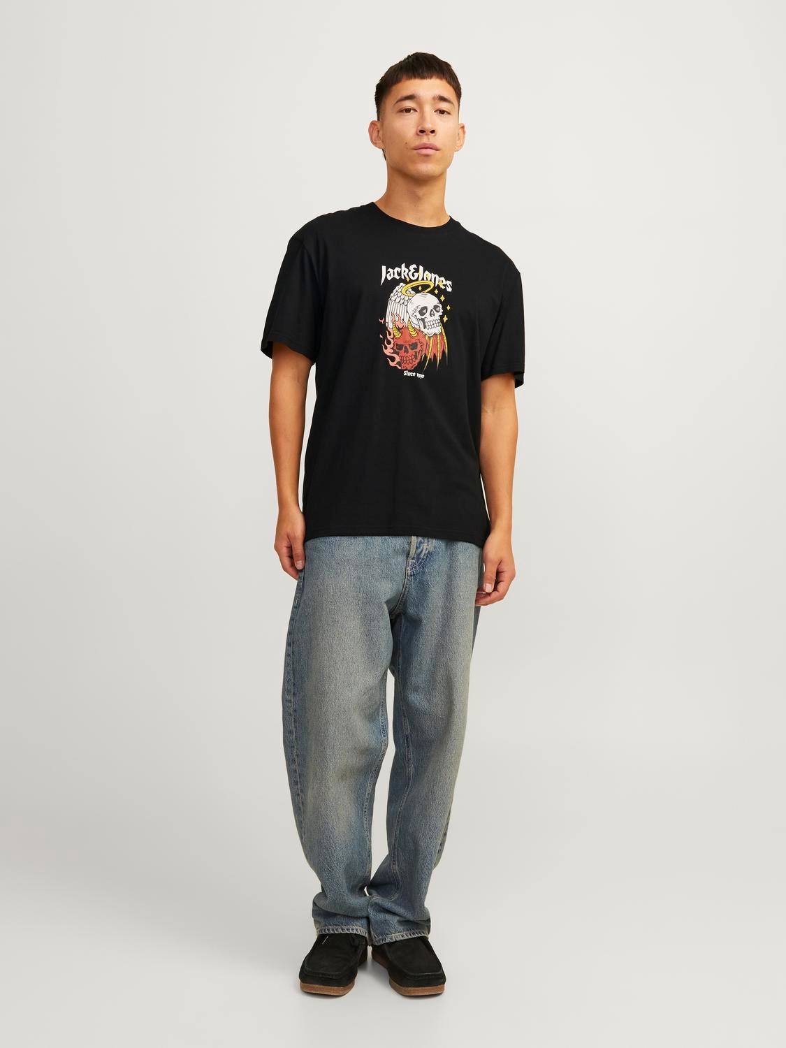Jack & Jones Rundhalsshirt »JORSEVEN SKULL TEE SS CREW NECK SN«