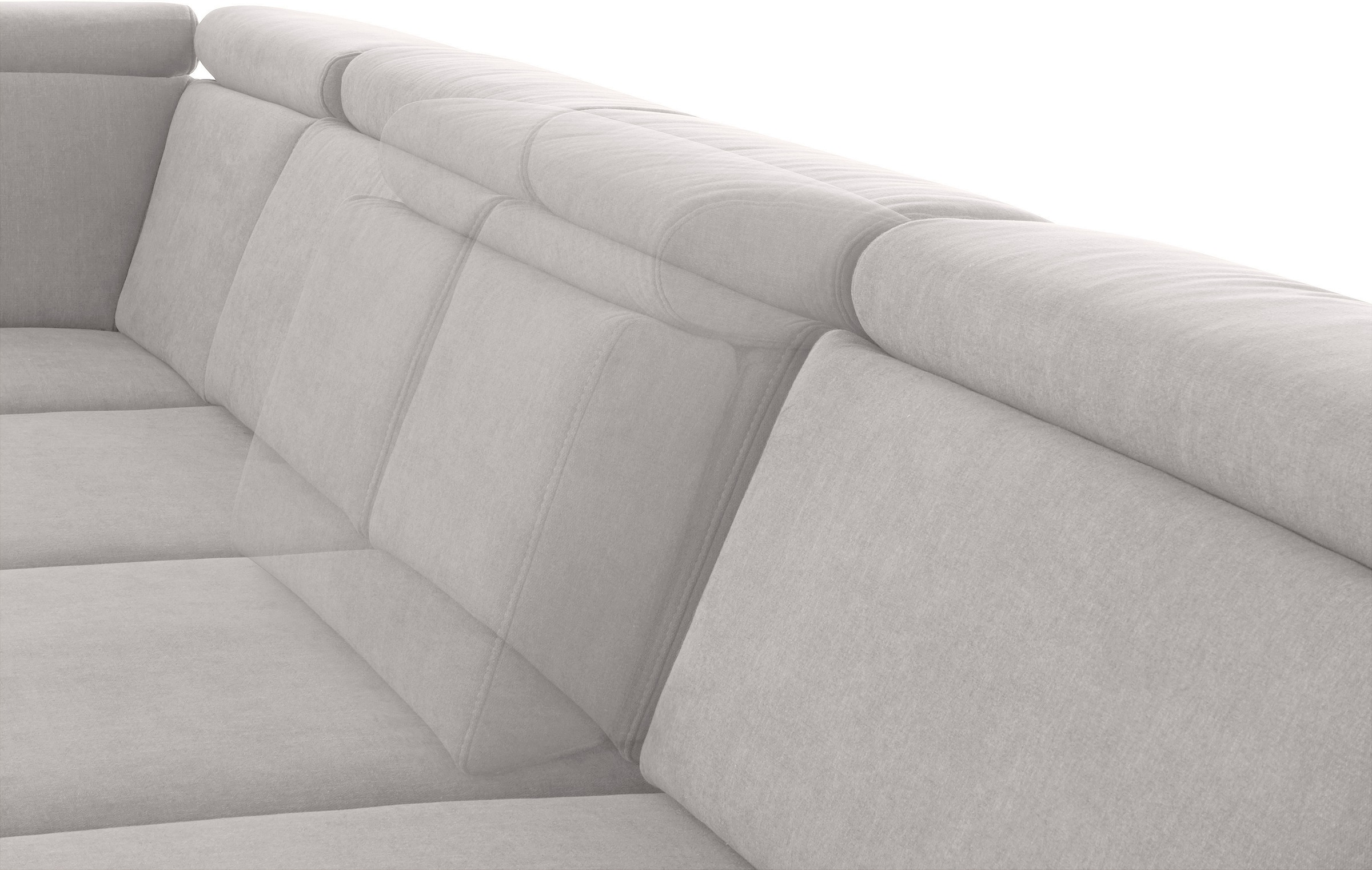 sit&more Wohnlandschaft »Brisbane U-Form«, Fußhöhe 15 cm, inklusive Sitztiefen-, Armteil- und Kopfteilverstellung