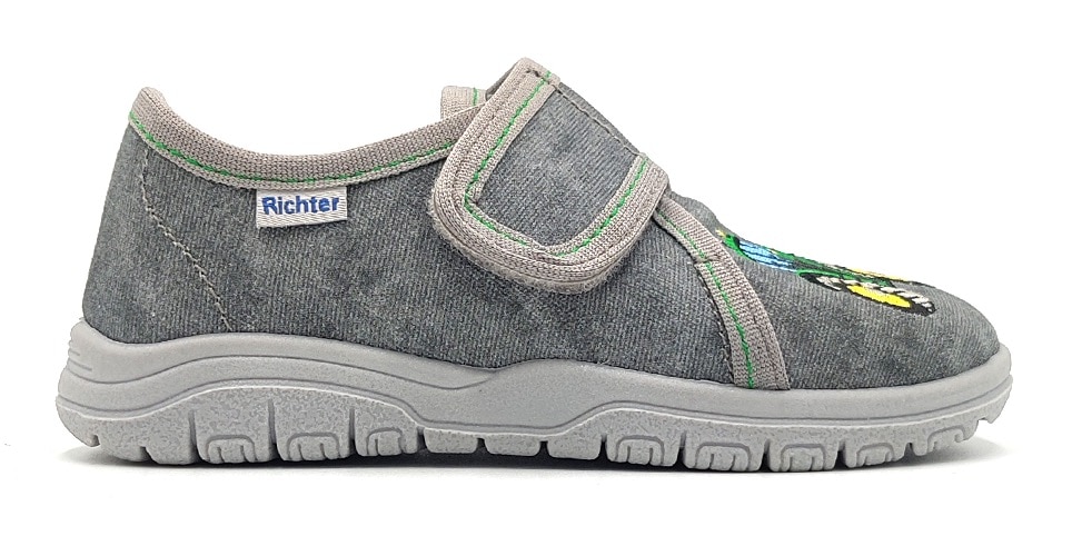 Richter Hausschuh »Mailo«, Klettschuh, Kindergarten Schuh mit Traktor-Motiv