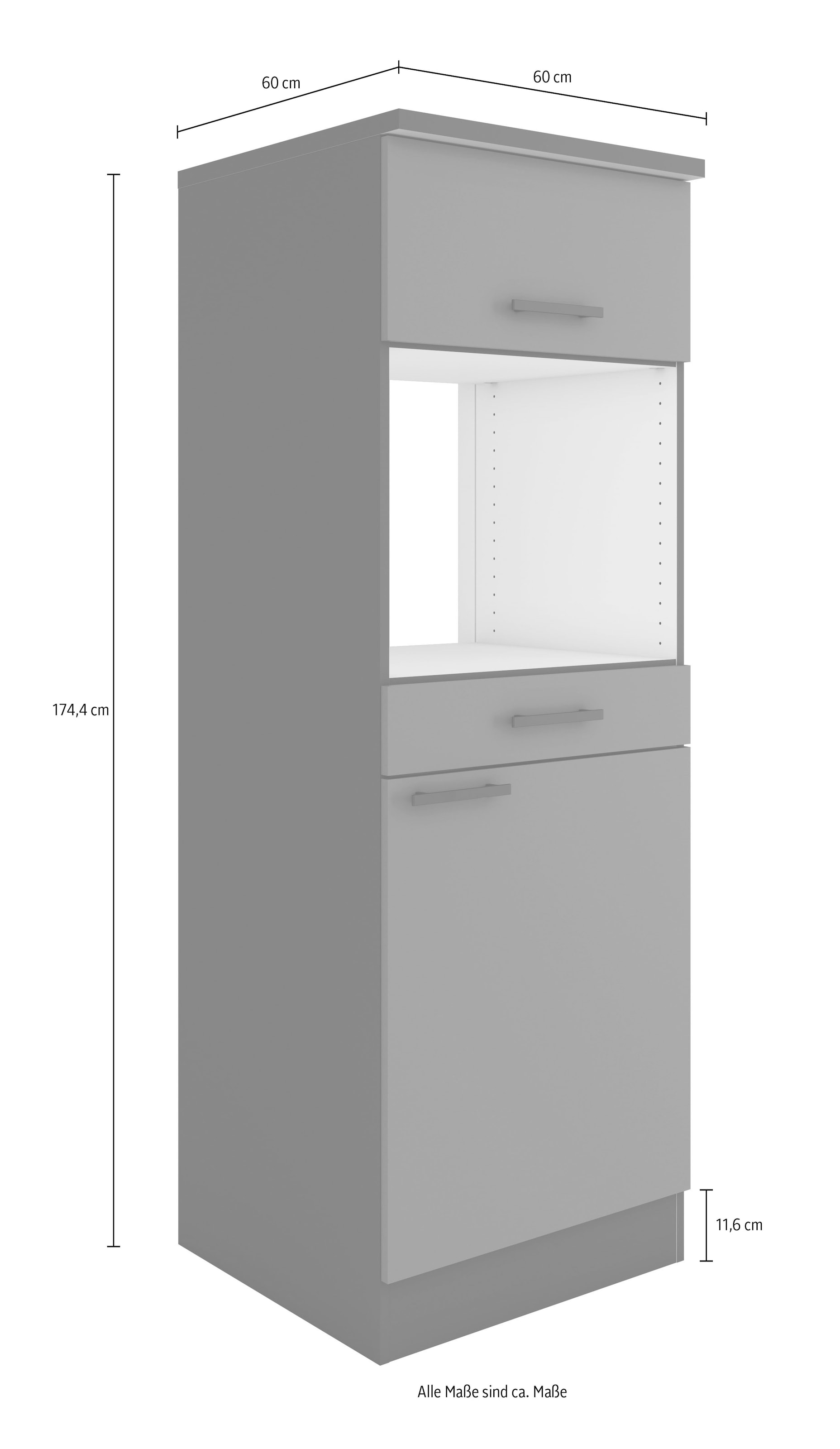 OPTIFIT Mikrowellenumbauschrank »Bella«, Breite 60 cm, Nischenmaße B/T/H 56,7/55,5/44,8 cm