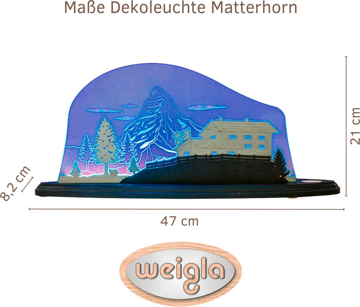 Weigla LED Dekolicht »Matterhorn, Holz & Acrylglas, BLAU-GRAU-WEIẞ, Made in Germany«, Leuchtmittel LED-Modul | LED wechselbar, Erzgebirge garantiert, Dekolampe für Innen, Dekoleuchte