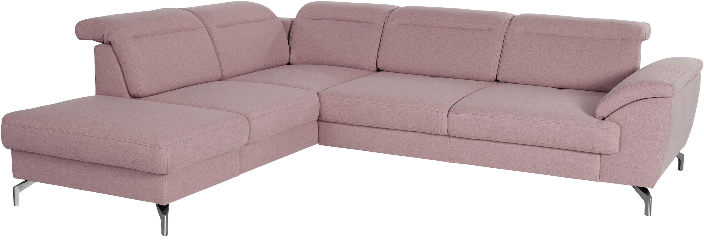 sit&more Ecksofa »Percy L-Form«, 12 cm Fußhöhe, Sitztiefenverstellung, wahlweise in 2 Fußfarben