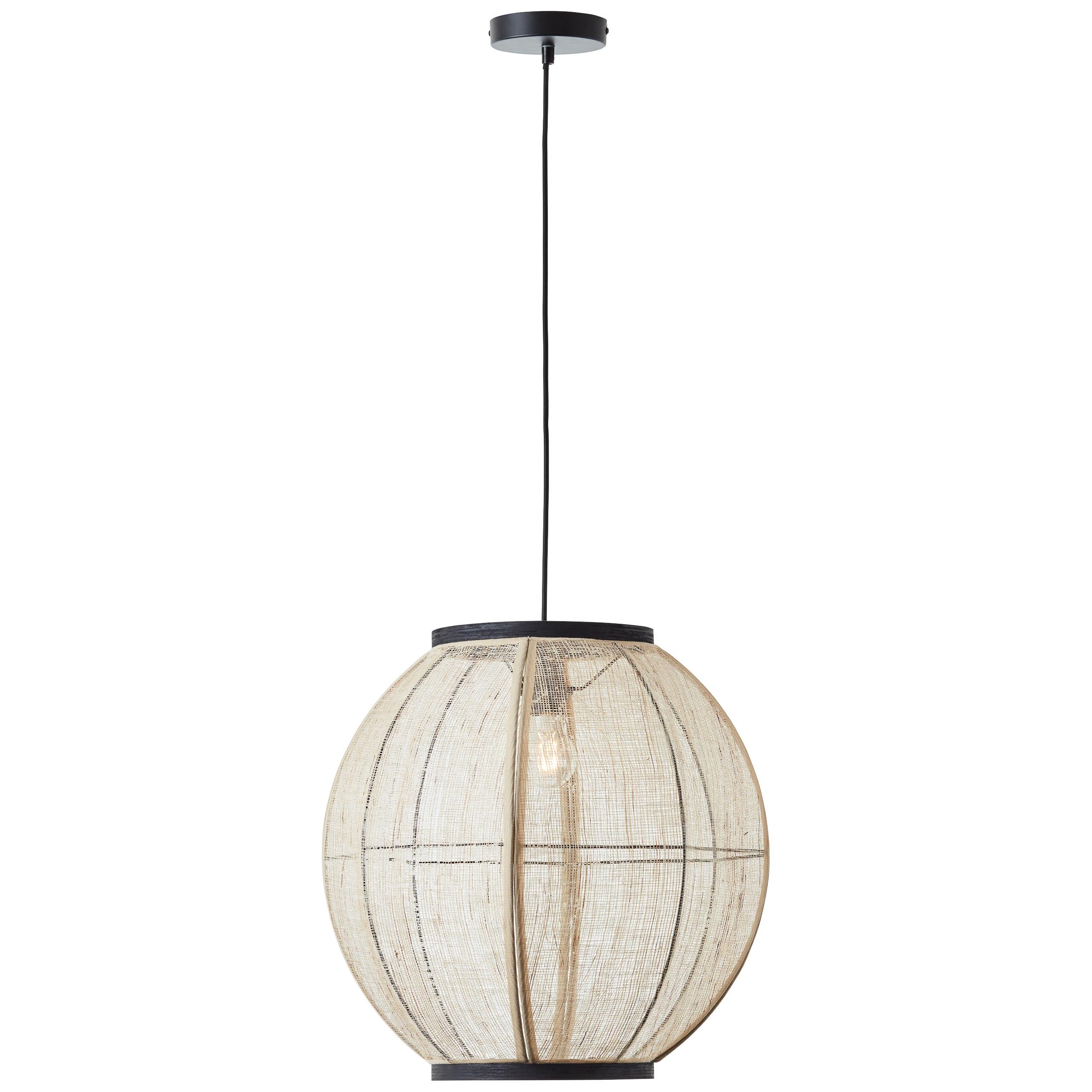 Brilliant Pendelleuchte »Tanah«, 1 flammig, Leuchtmittel E27 | ohne Leuchtmittel, 47cm schwarz/natur