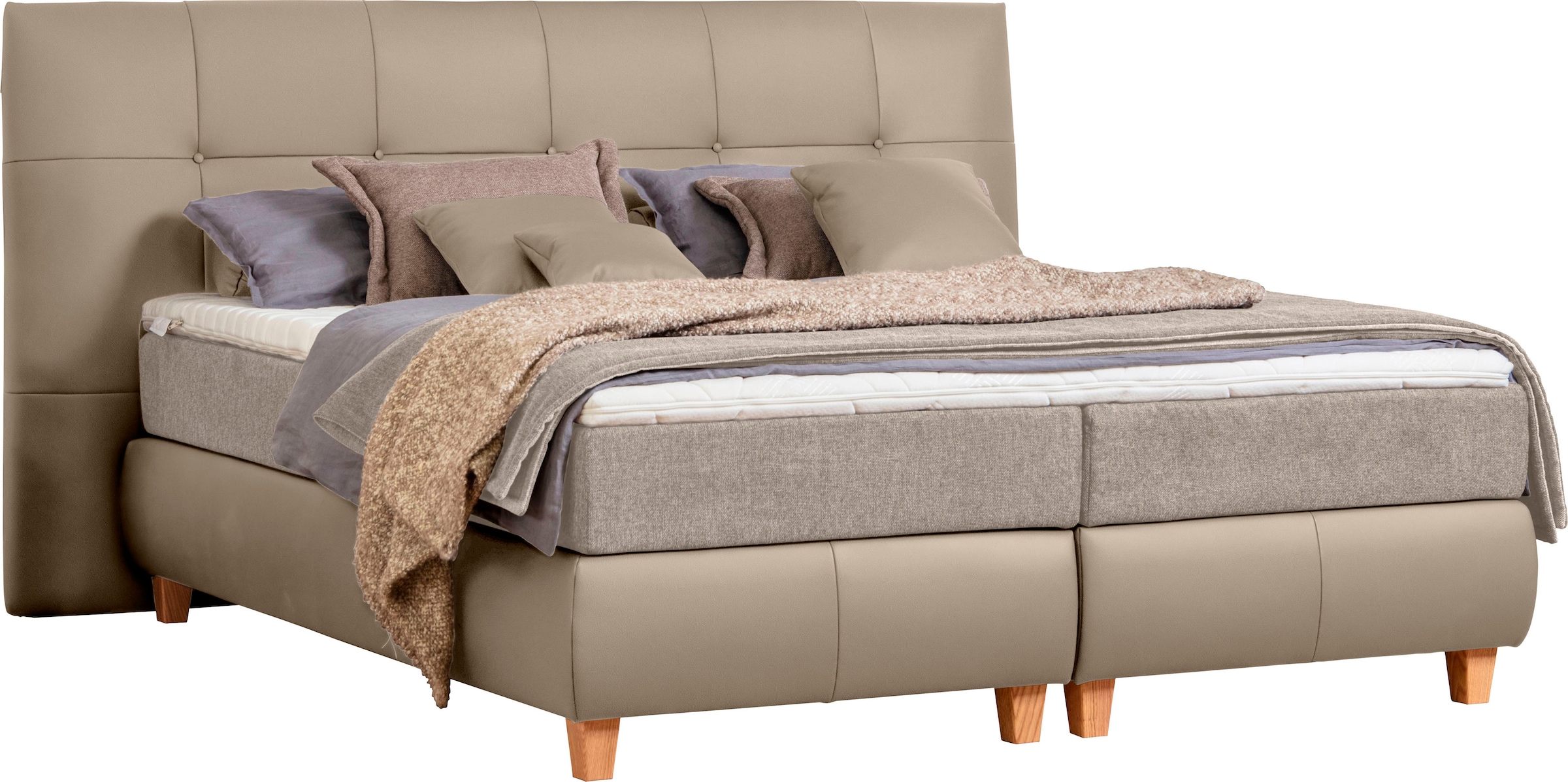 alina Boxspringbett »Luella«, ADA trendline Boxspringbett, inkl. Matratze und Viscoschaum-Topper