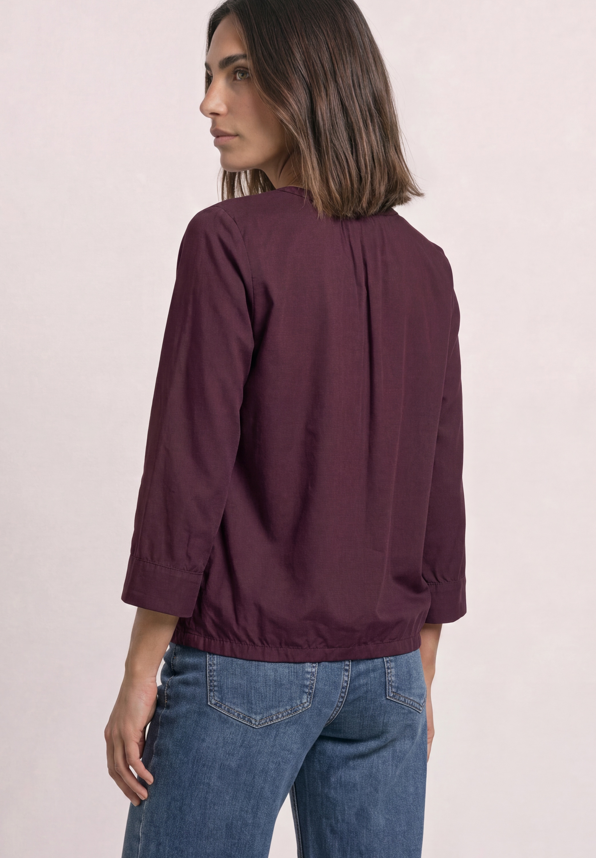 STREET ONE Schlupfbluse 3/4-Arm Sommerbluse mit Split Neck