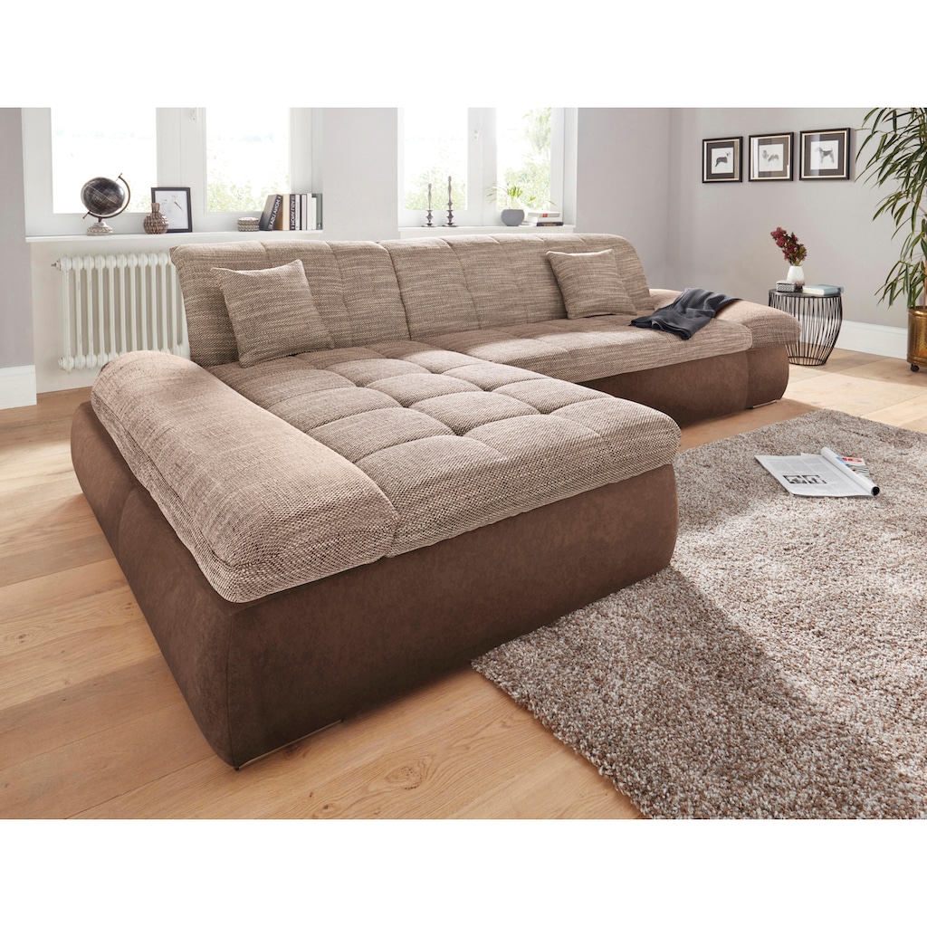 DOMO collection Ecksofa »PB Moric wahlweise mit Bettfunktion + Armteilverstellung, Schlafsofa«