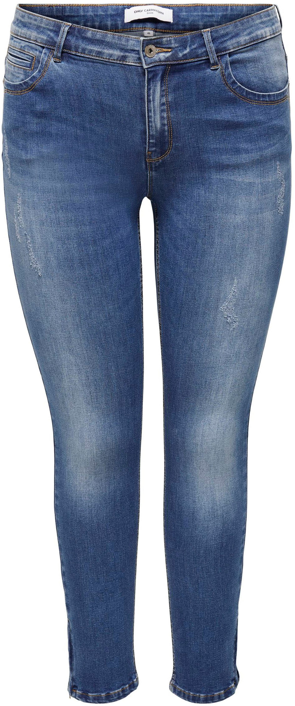 ONLY CARMAKOMA Skinny-fit-Jeans »CARKARLA REG SK ANKLE ZIP JNS«, mit  Reißverschluss am Beinabschluss bei ♕